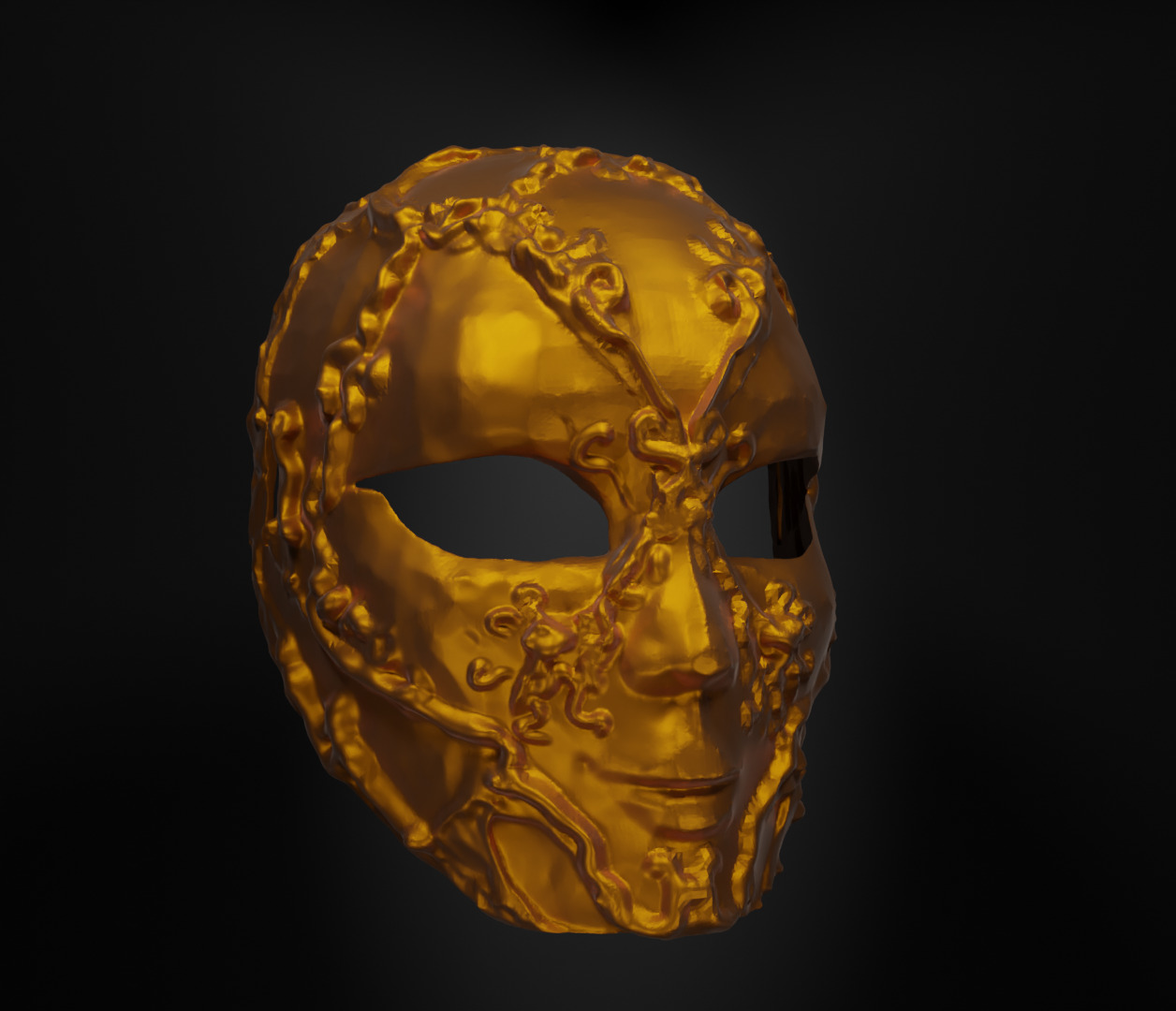 Full Face Prom Unisex Mask - Full Face Embroidered Mask 3D print model_12