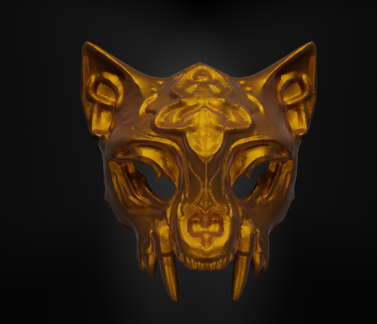 Gothic Cat Prom Face Mask - Prom Animal Embroidered Mask 3D print model_53