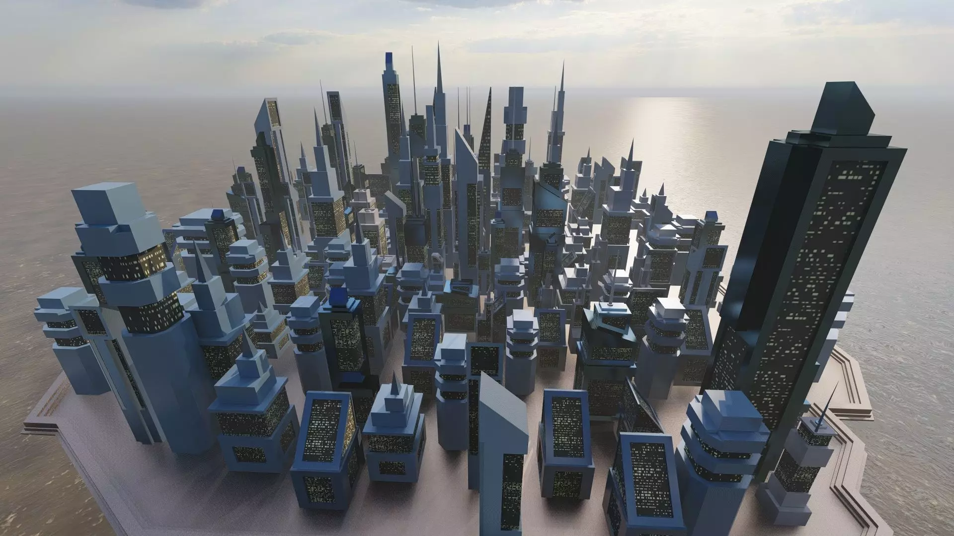 City-modern city- urban 3D model