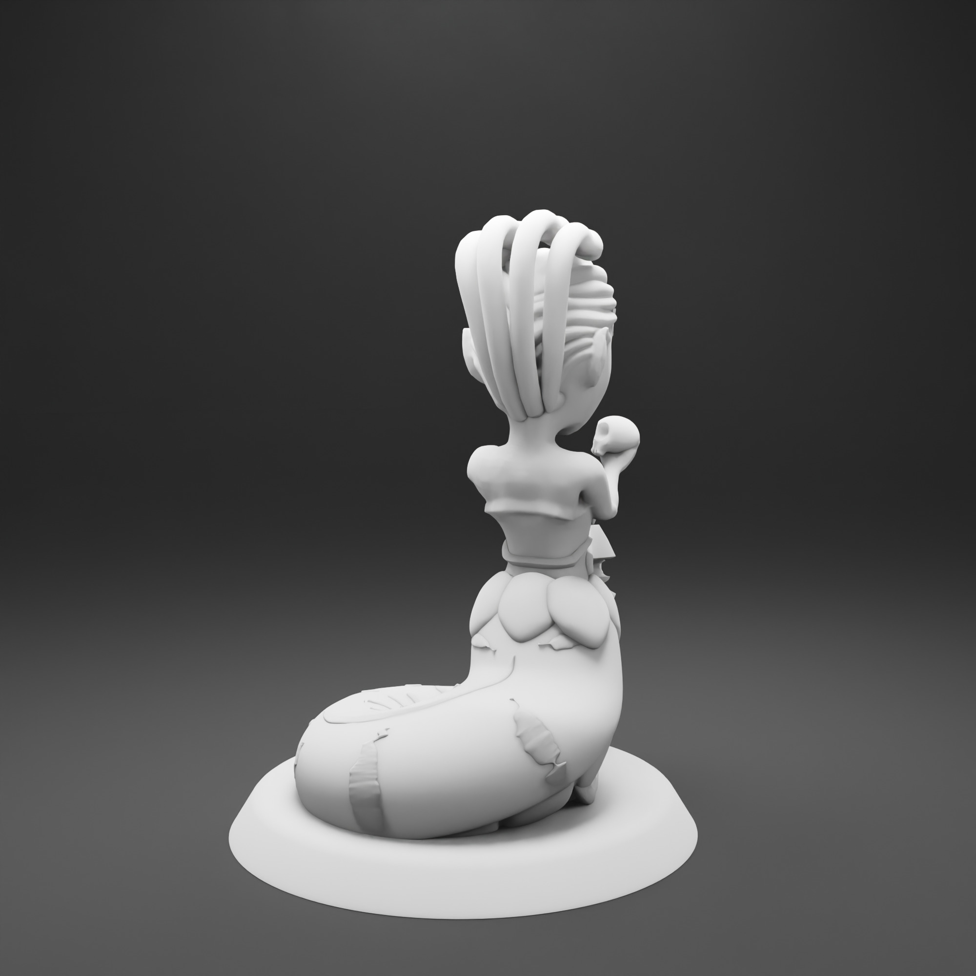 Cartoon Gorgon - Meusa statue 3D print model_2