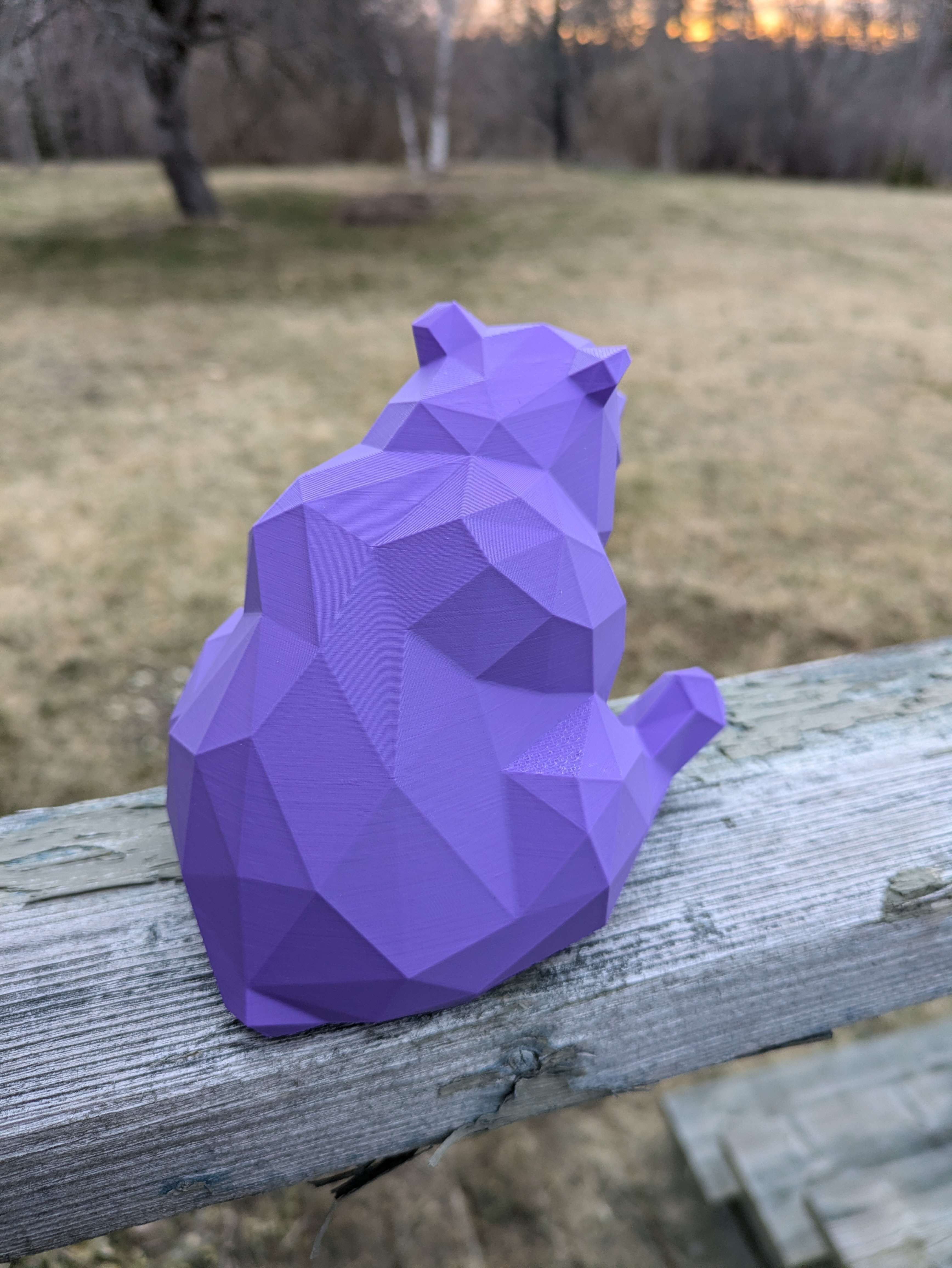 3D Printable Cute Low Poly Bear 3D print model_2