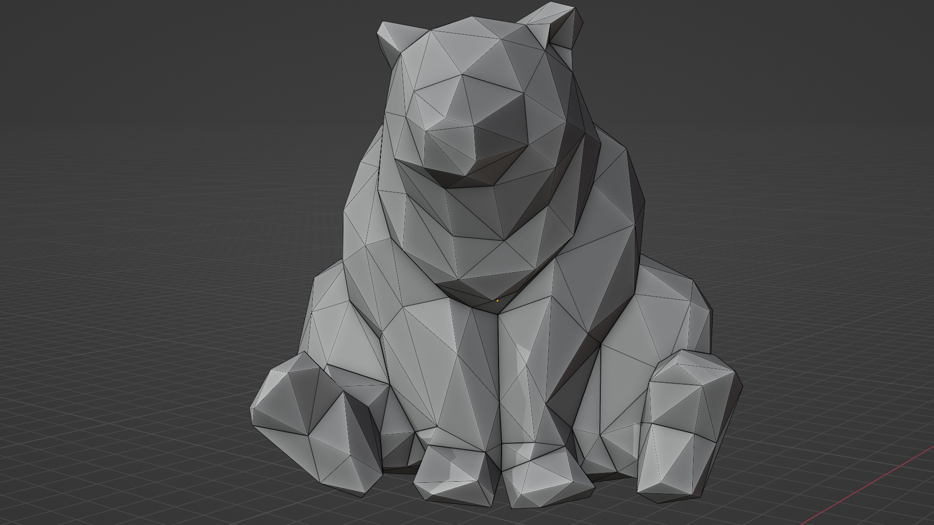 3D Printable Cute Low Poly Bear 3D print model_4