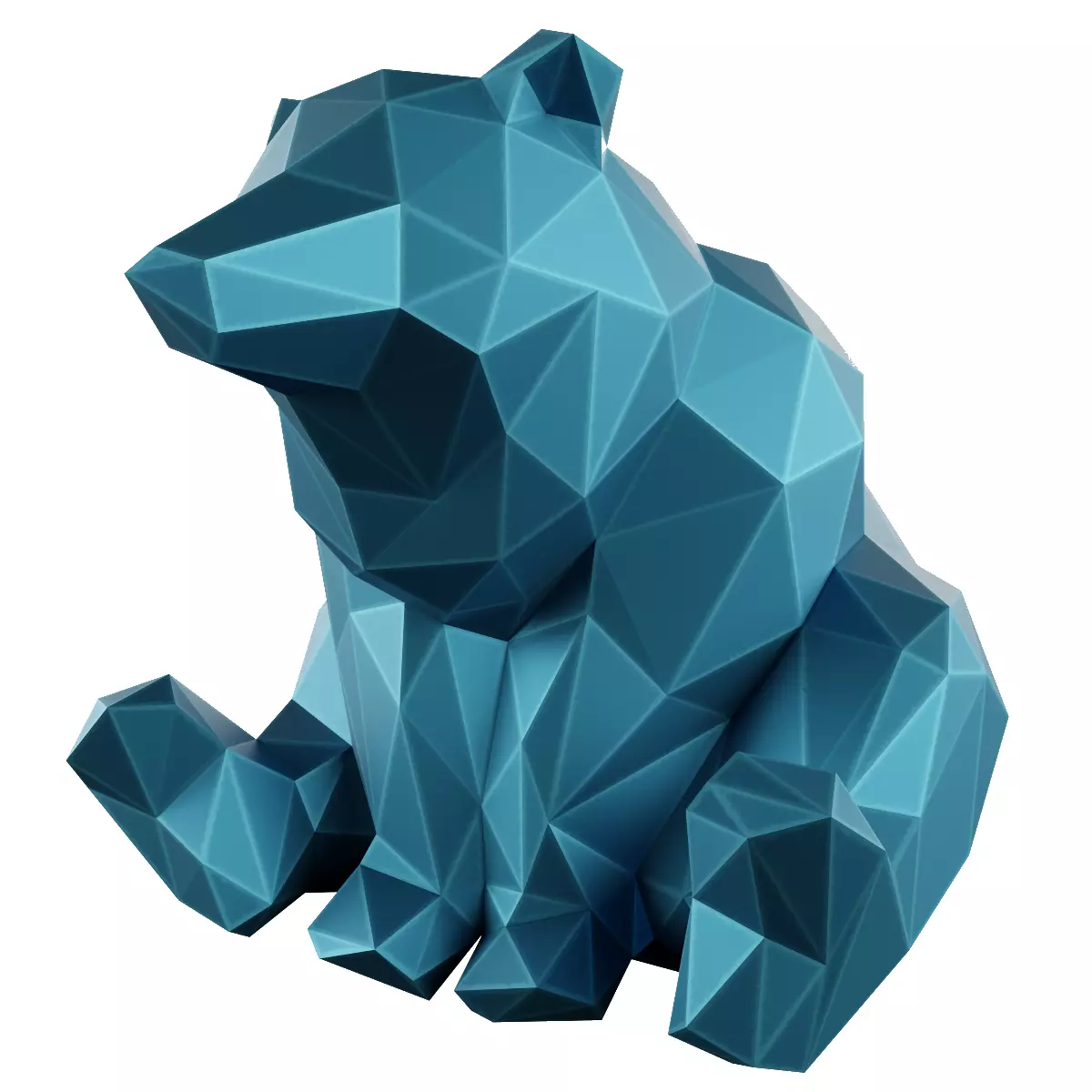 3D Printable Cute Low Poly Bear 3D print model_0
