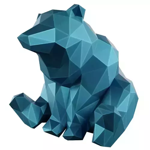 3D Printable Cute Low Poly Bear
