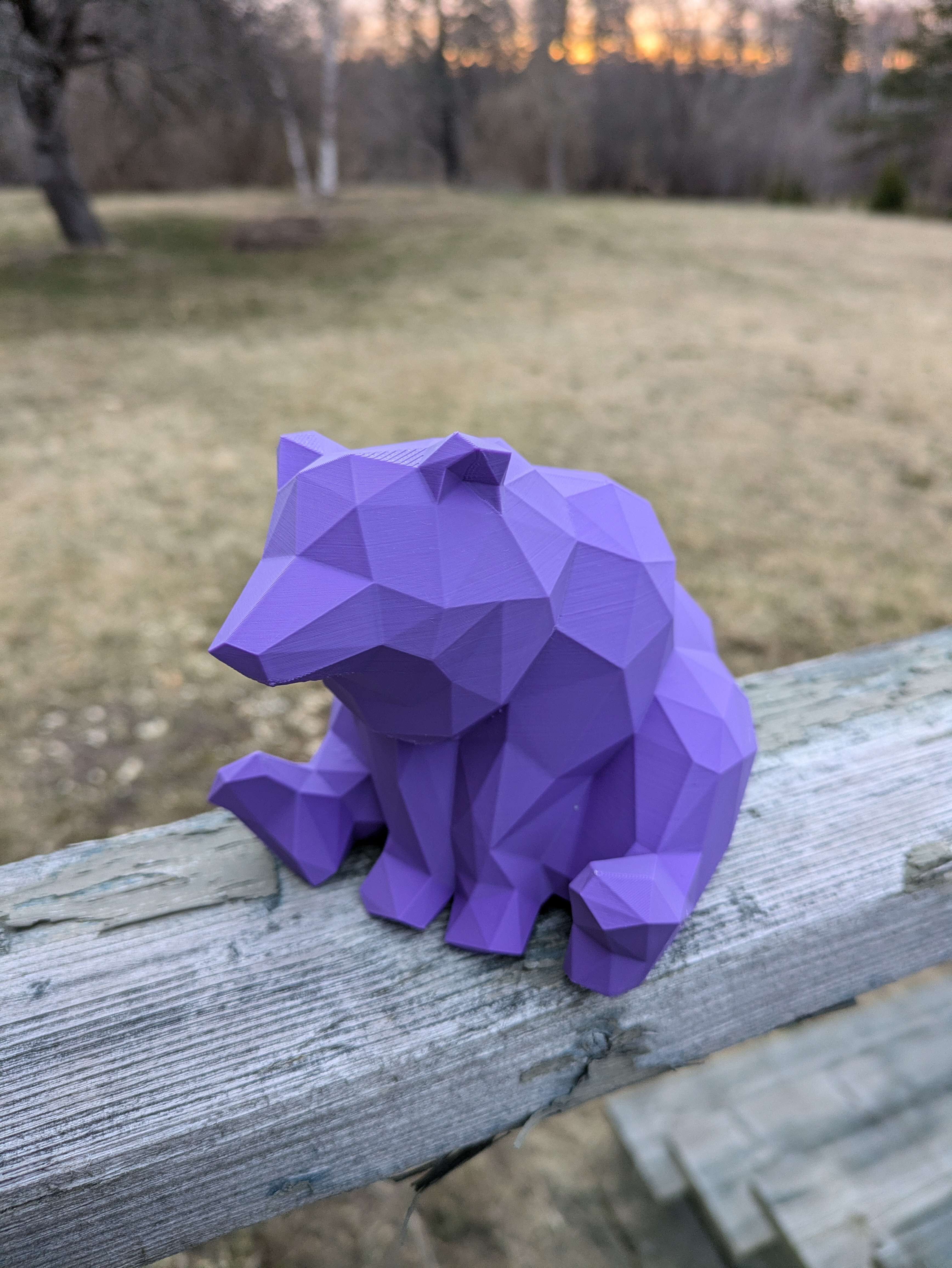 3D Printable Cute Low Poly Bear 3D print model_1