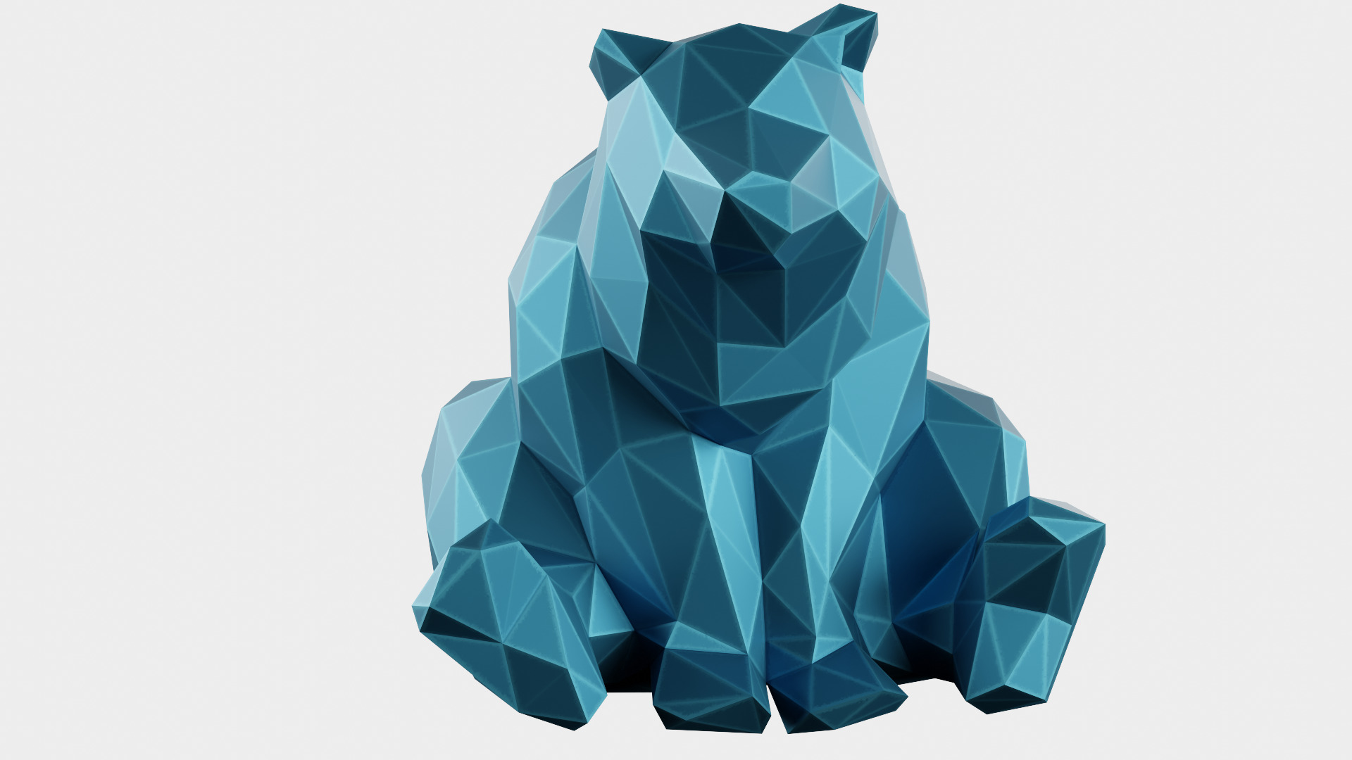 3D Printable Cute Low Poly Bear 3D print model_3