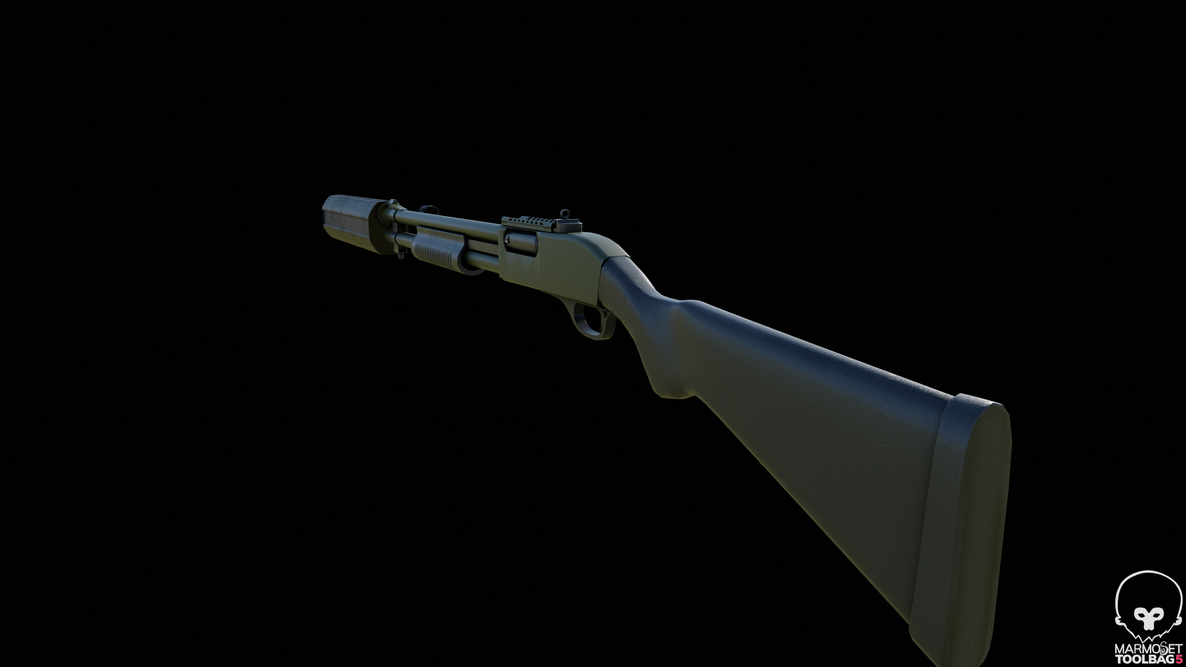 Remington 870 shotgun  Low-poly 3D model_2