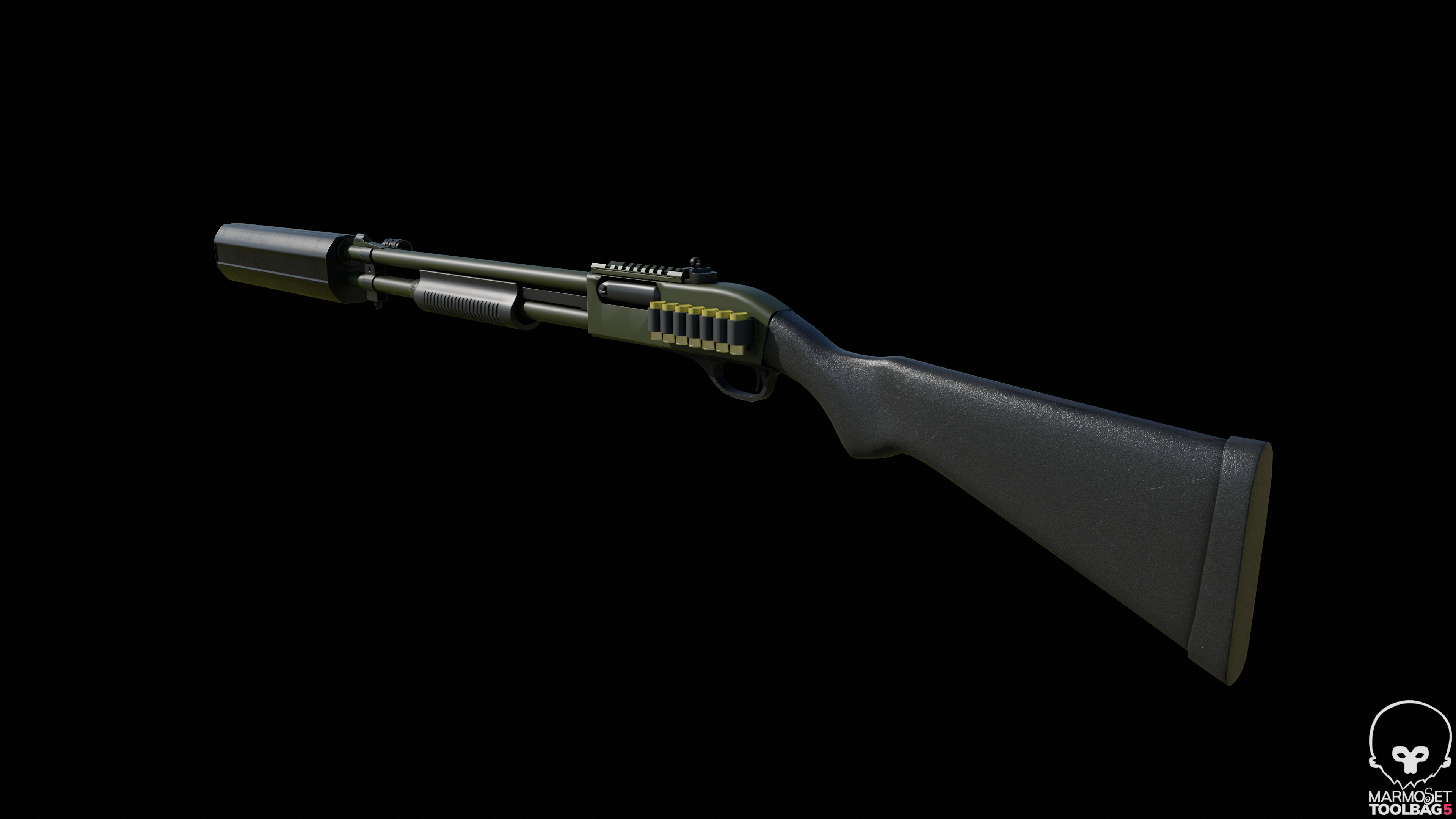 Remington 870 shotgun  Low-poly 3D model_4