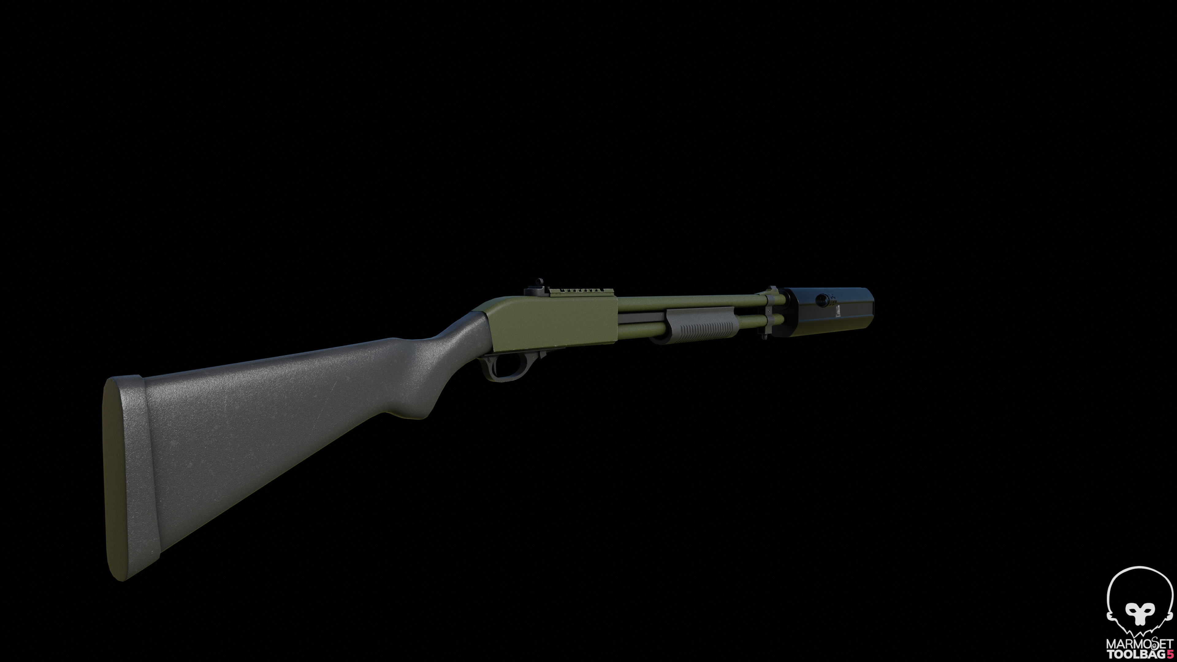 Remington 870 shotgun  Low-poly 3D model_8