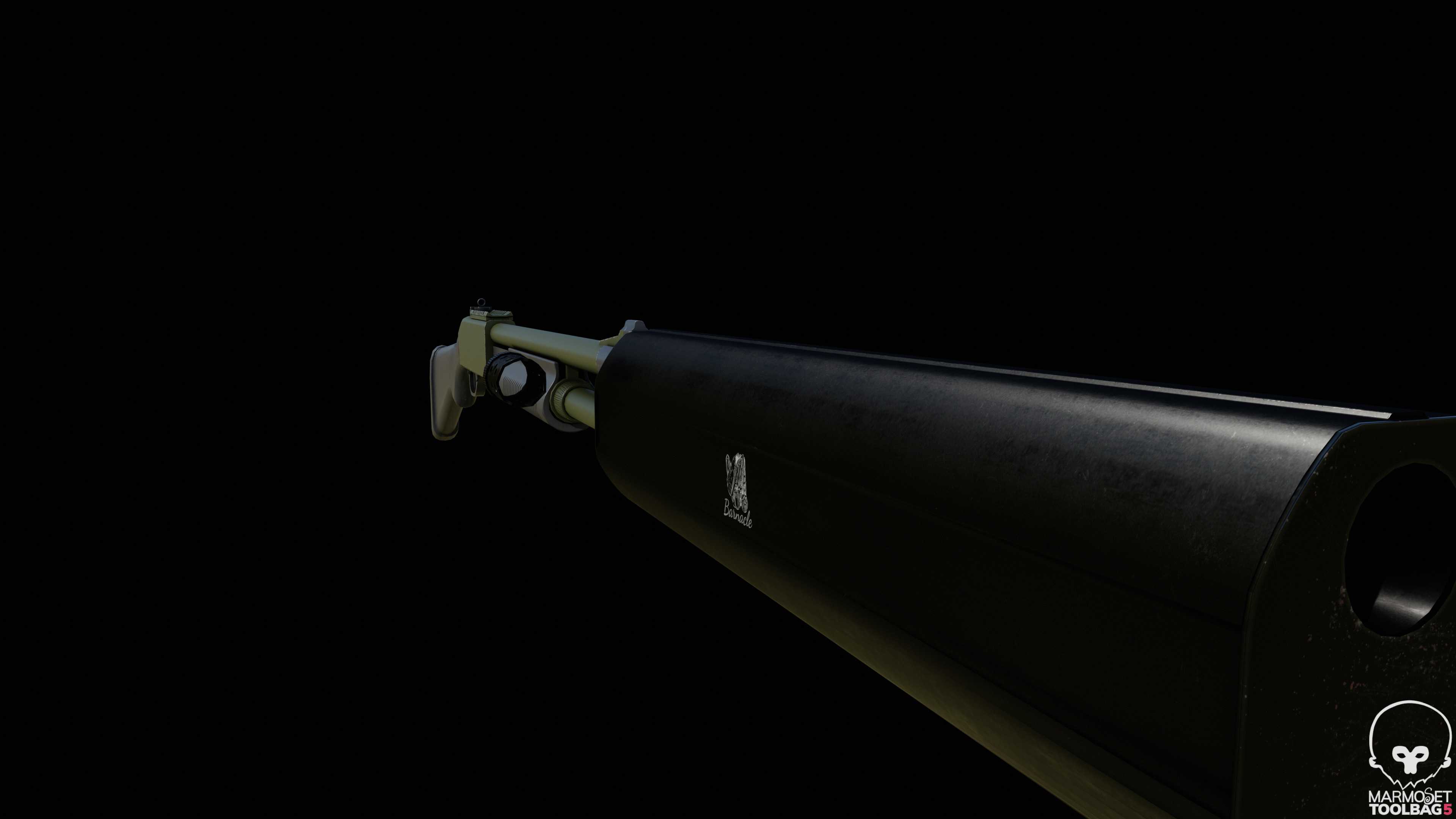 Remington 870 shotgun  Low-poly 3D model_1