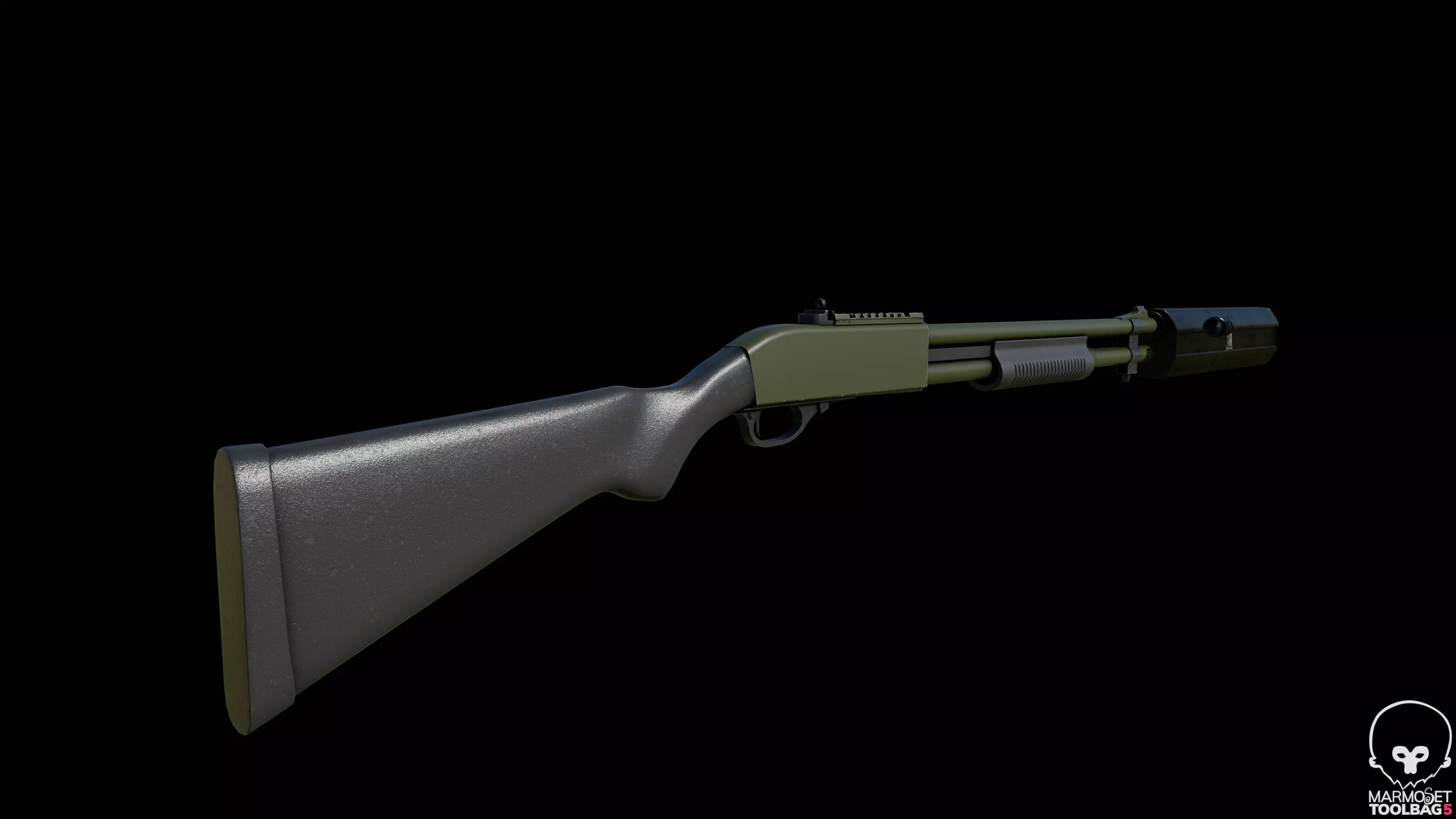 Remington 870 shotgun  Low-poly 3D model_0