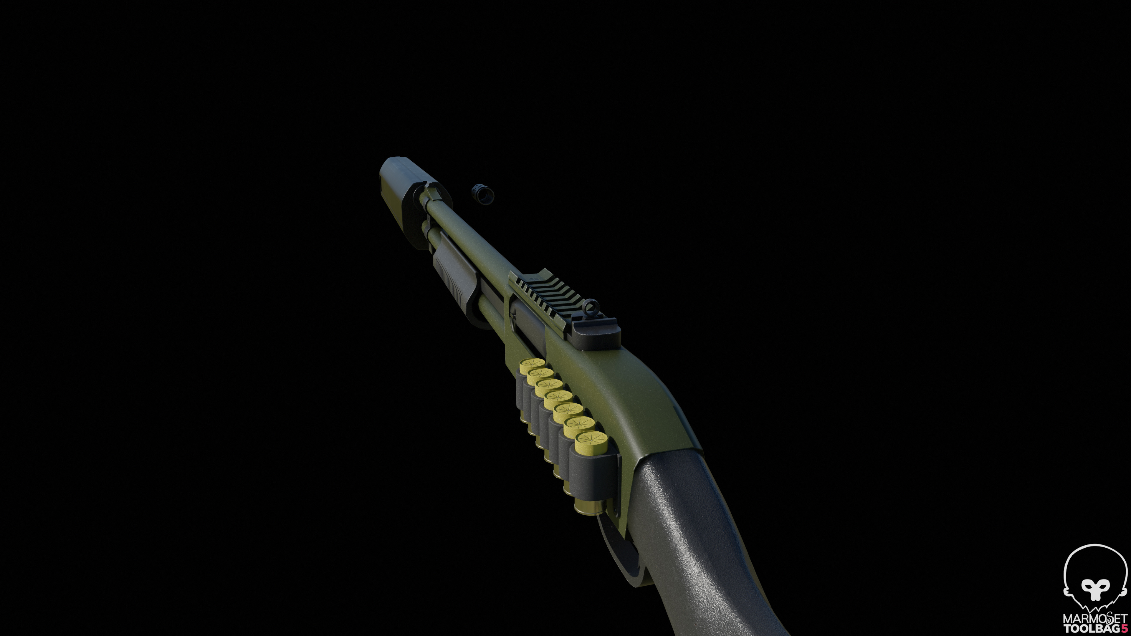 Remington 870 shotgun  Low-poly 3D model_5