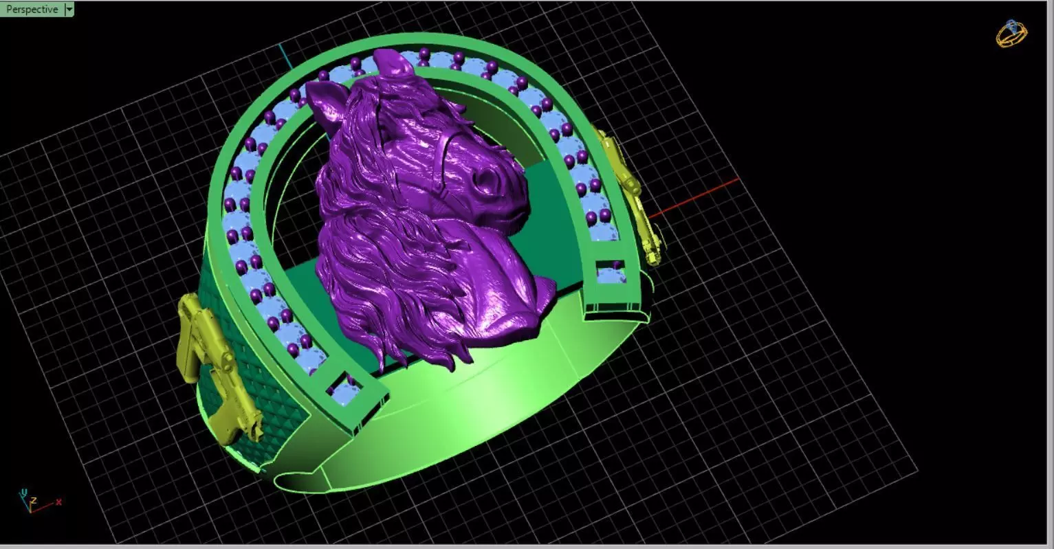 HORSE face RING 3D model 3D print model