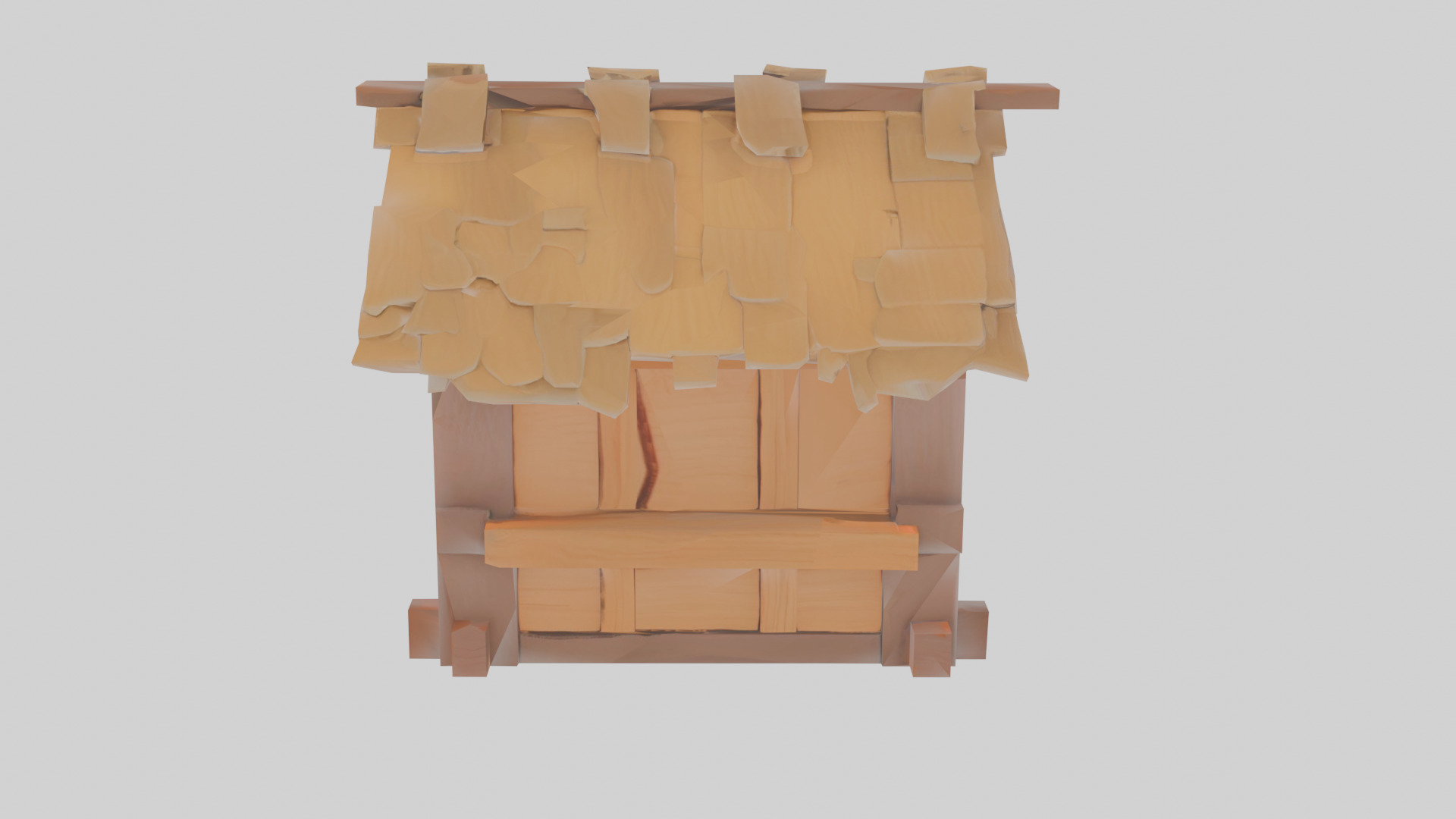 Medieval Market Stall - Roblox Ready Game Asset Low-poly 3D model_6