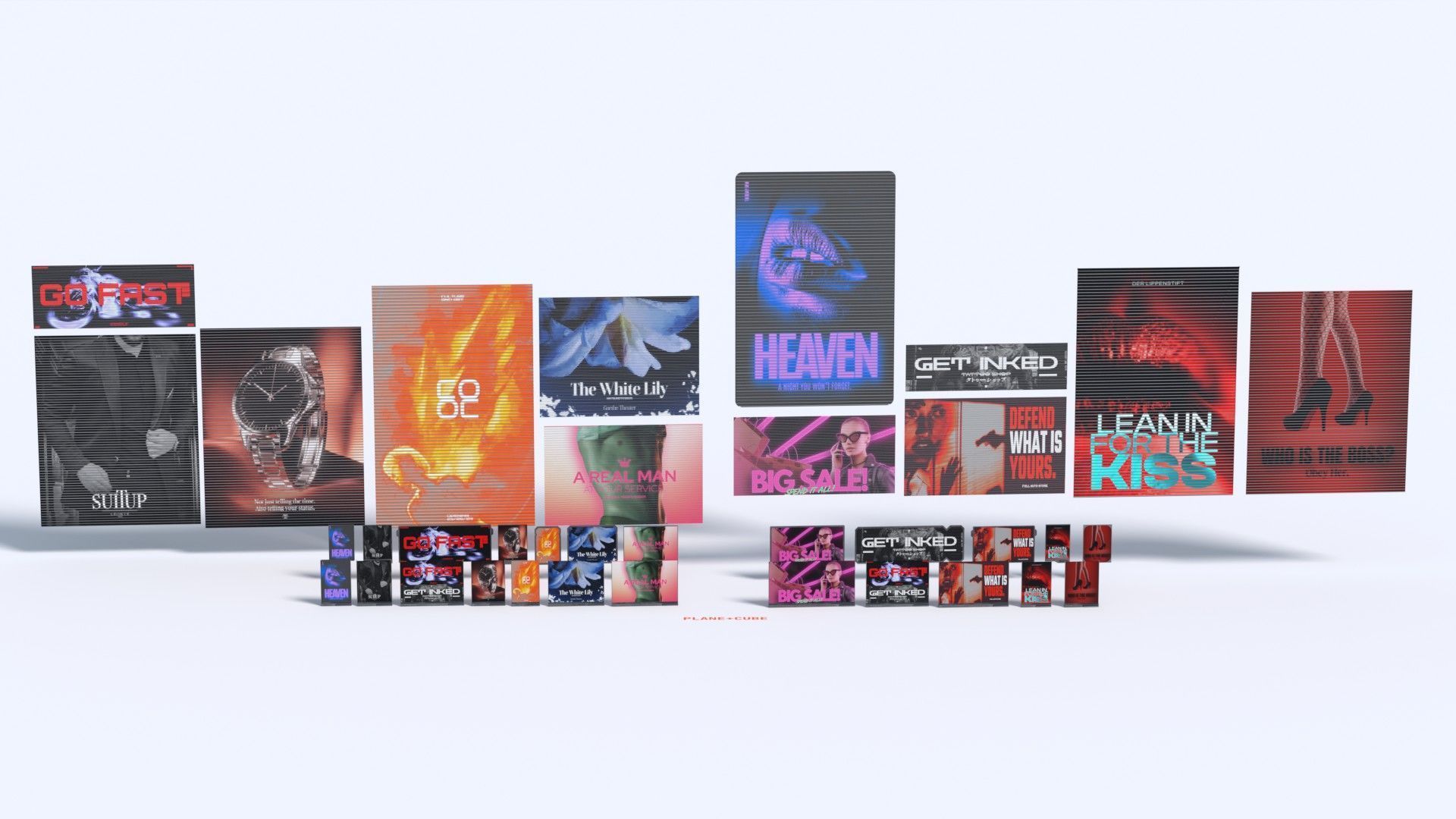 Cyberpunk Advertisement Billboards Low-poly 3D model_3