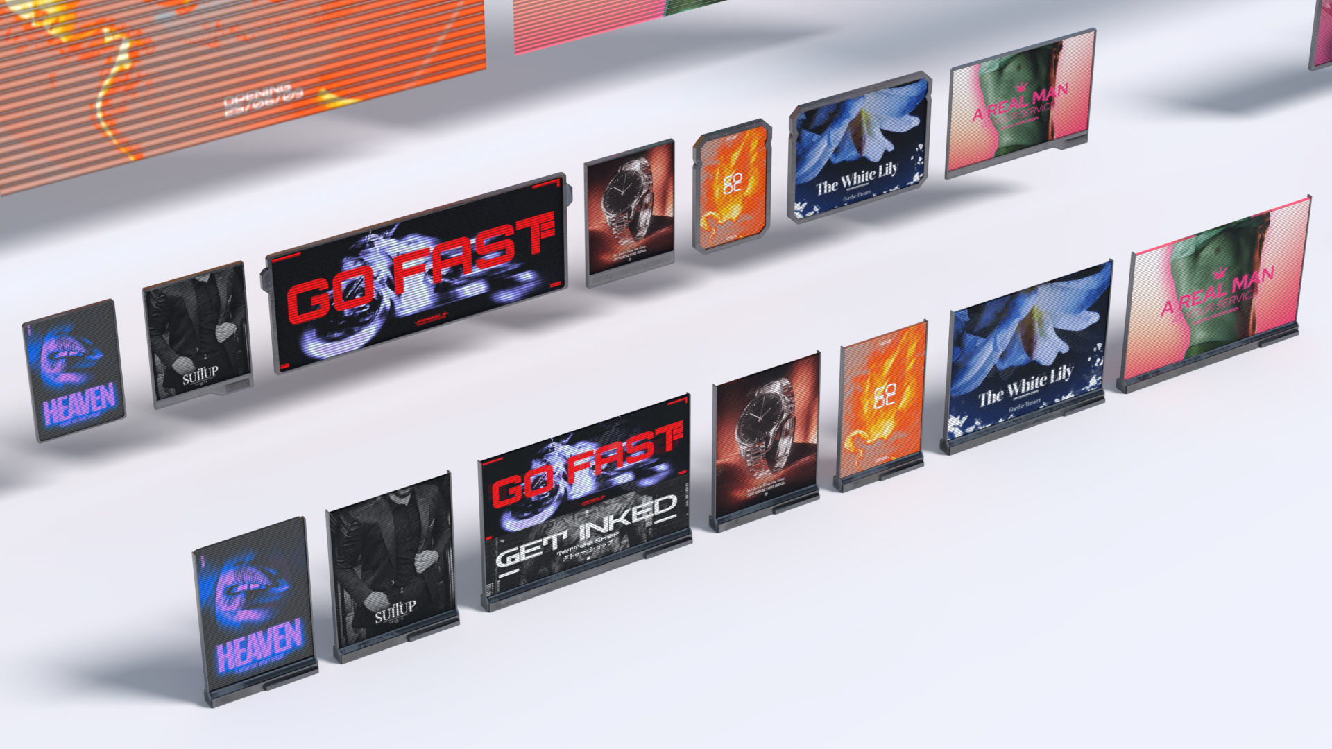 Cyberpunk Advertisement Billboards Low-poly 3D model_6