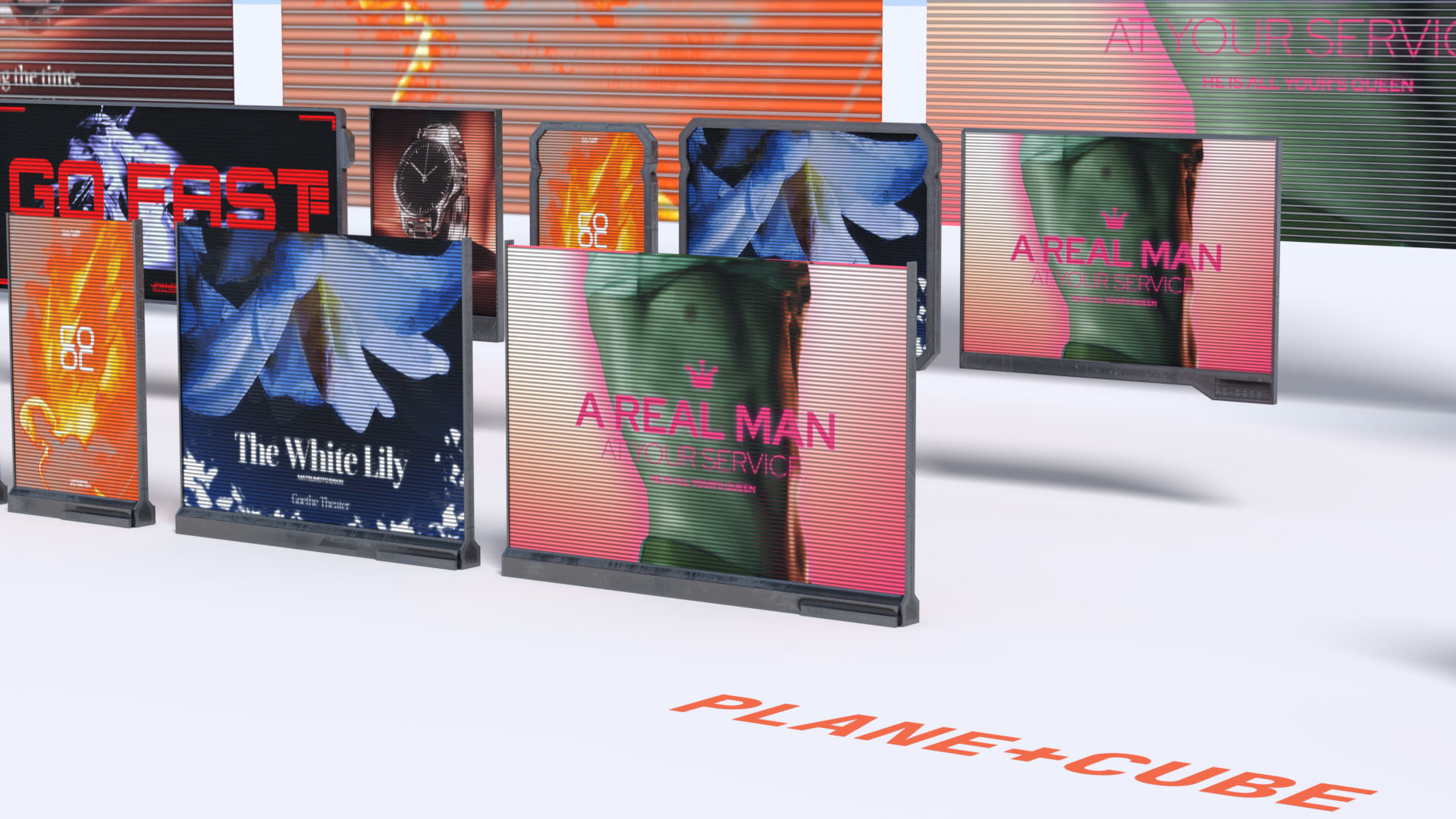 Cyberpunk Advertisement Billboards Low-poly 3D model_4