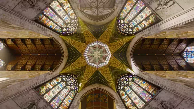 Ely Inspired Gothic Cathedral - English Medieval Church