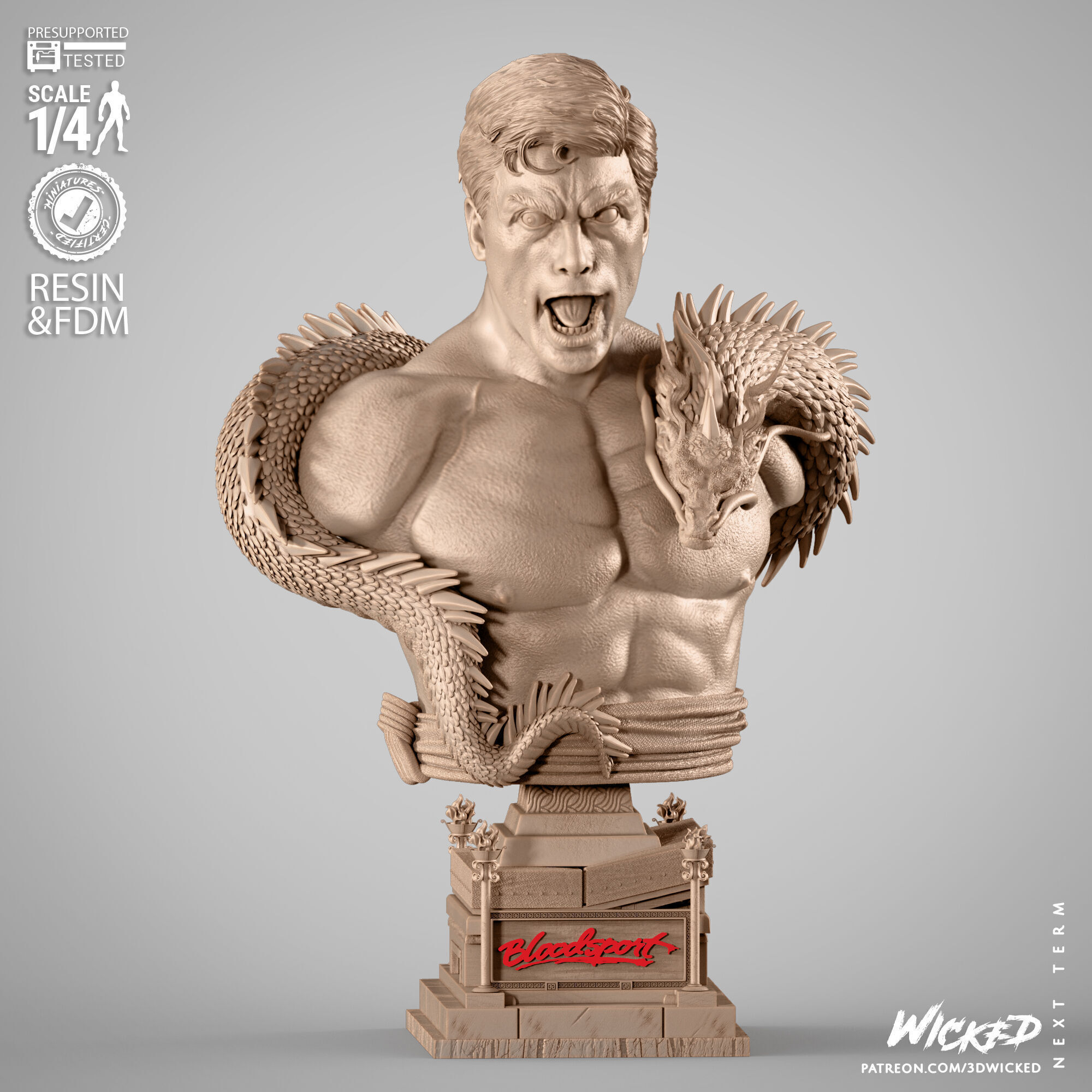 Wicked Movies Frank Dux Portrait Bust 3D print model_12