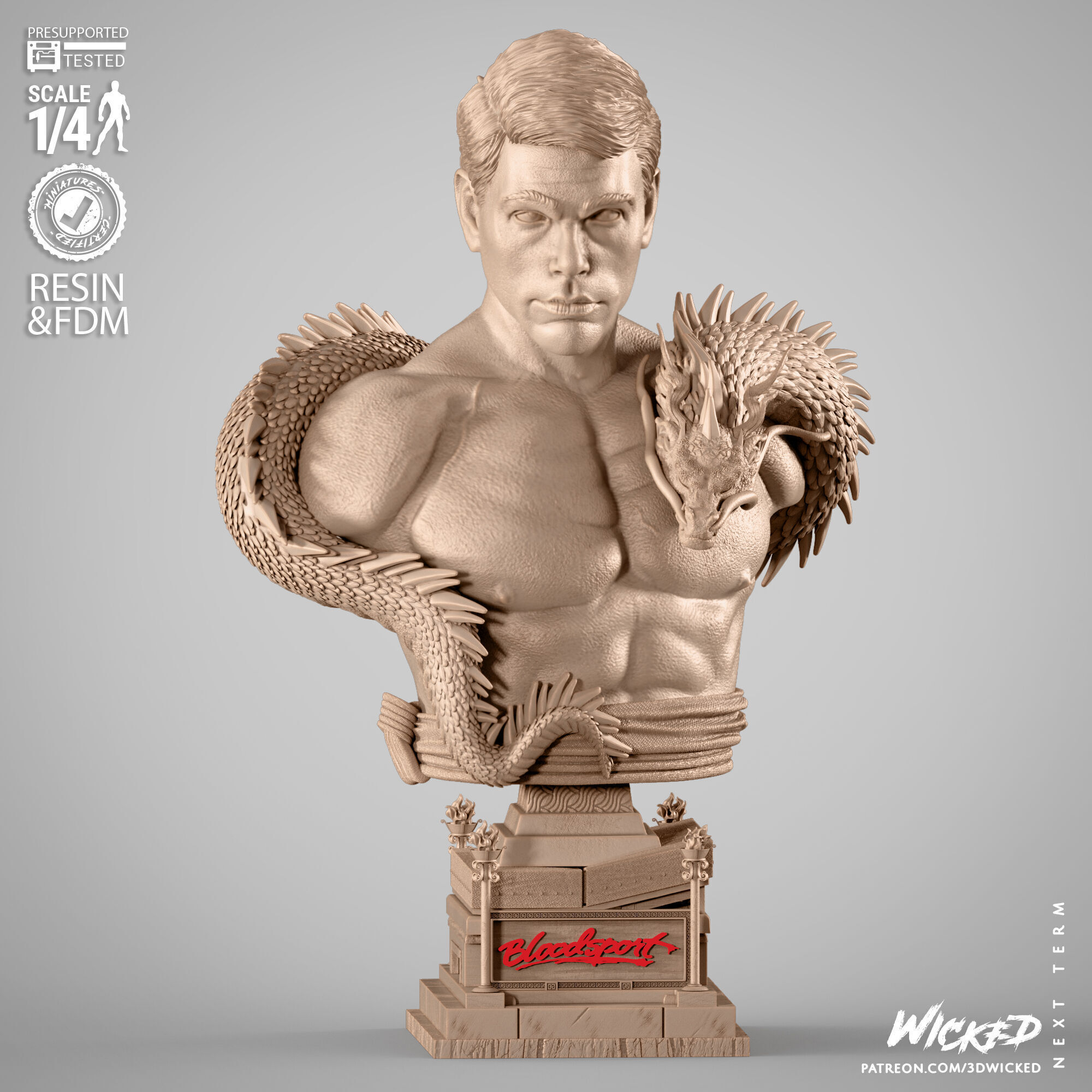 Wicked Movies Frank Dux Portrait Bust 3D print model_4