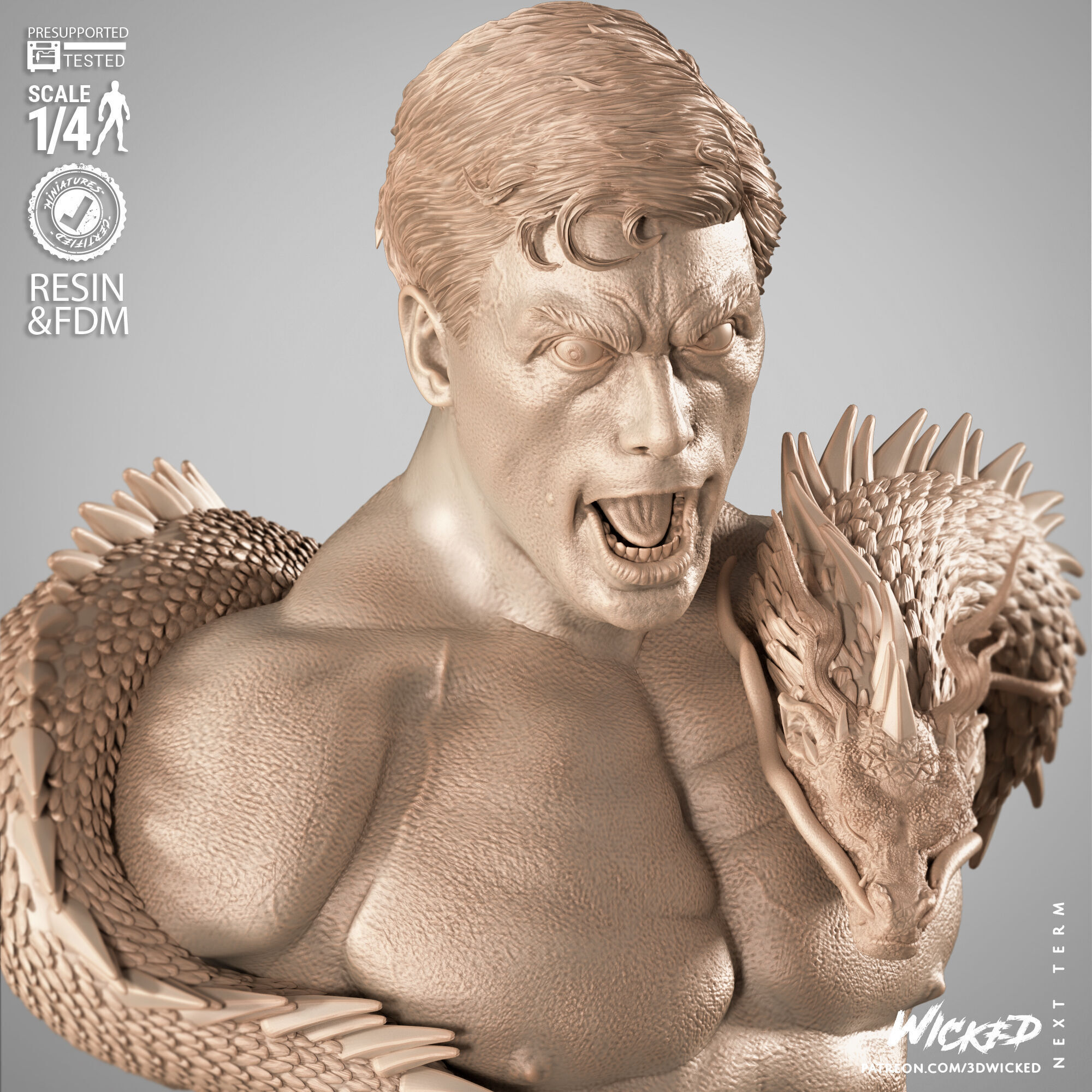 Wicked Movies Frank Dux Portrait Bust 3D print model_35