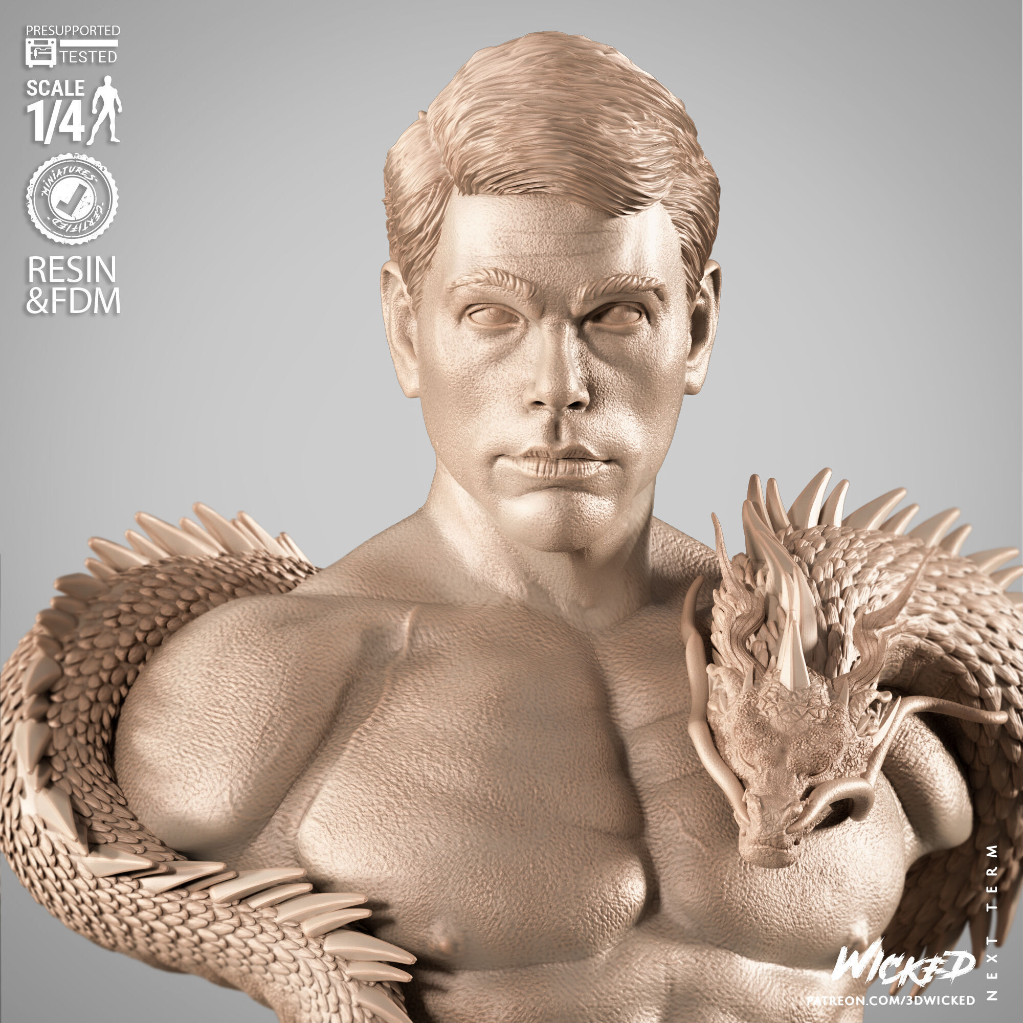 Wicked Movies Frank Dux Portrait Bust 3D print model_27