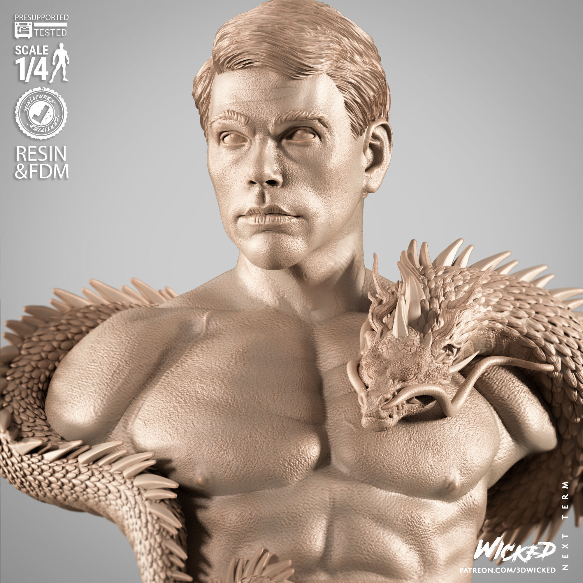 Wicked Movies Frank Dux Portrait Bust 3D print model_30