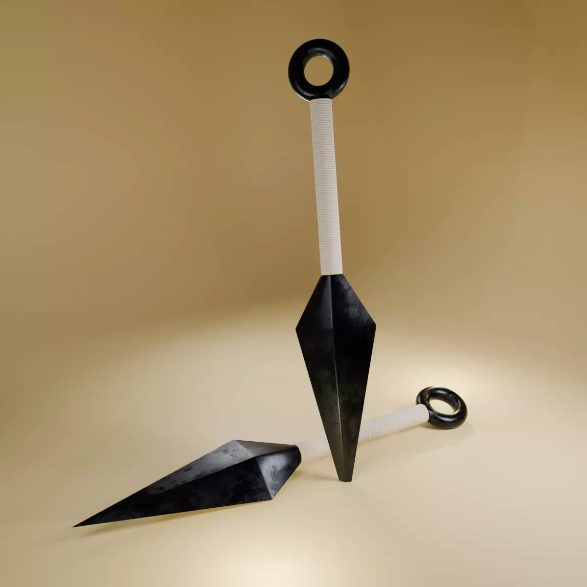 Ninja Kunai Knife Low-poly 3D model_0