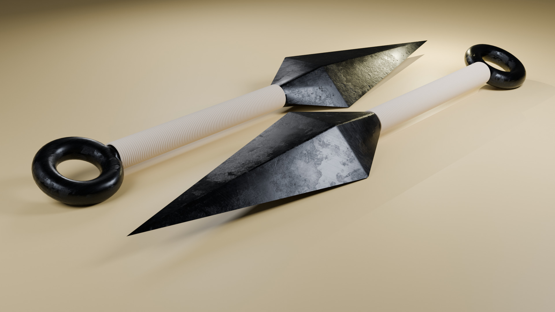 Ninja Kunai Knife Low-poly 3D model_1