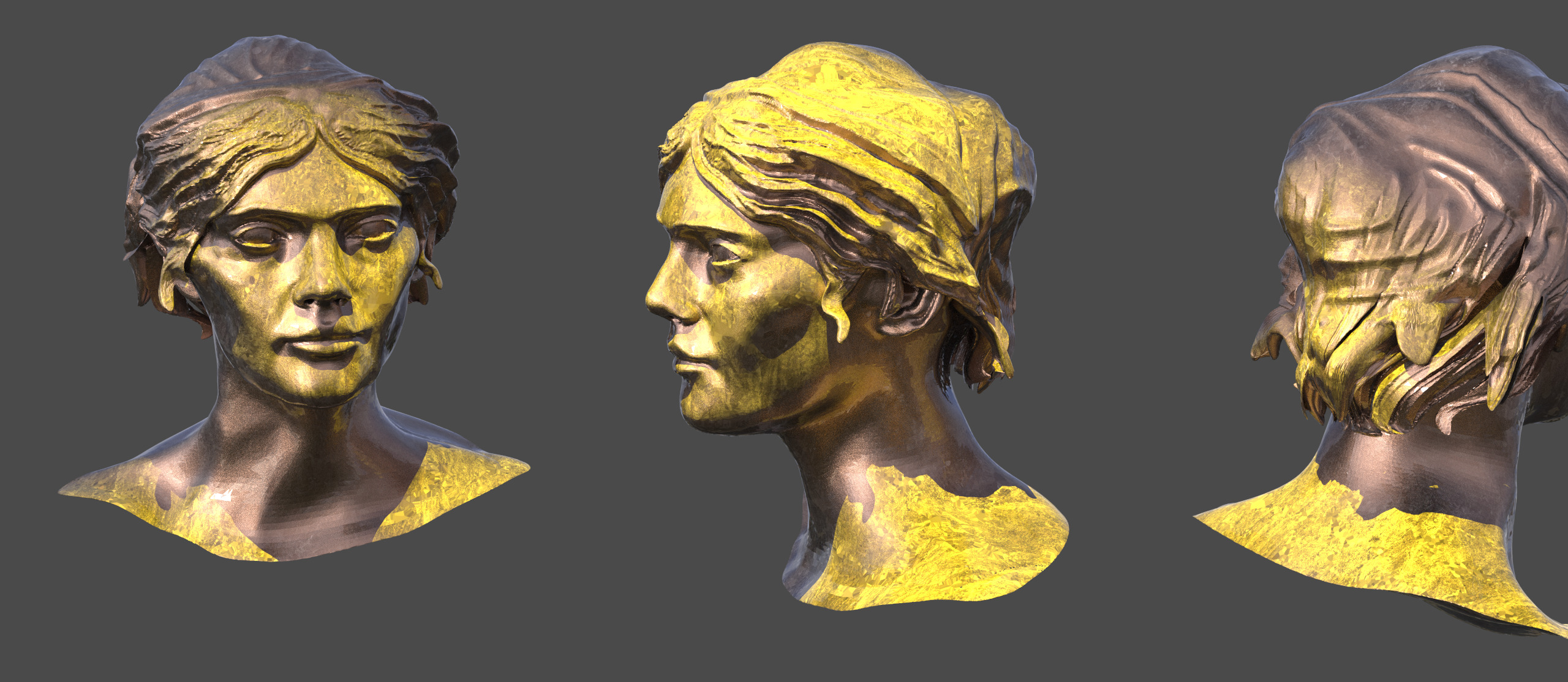 Sappho Greek Poet Bust  3D model_1