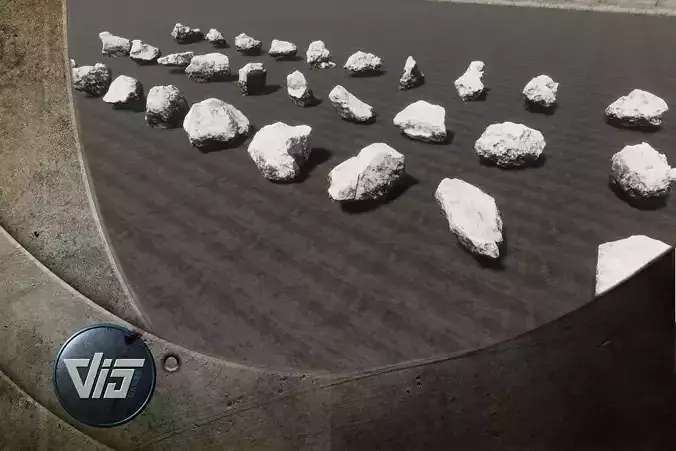 Snowy Winter Rocks HQ  Lowpoly