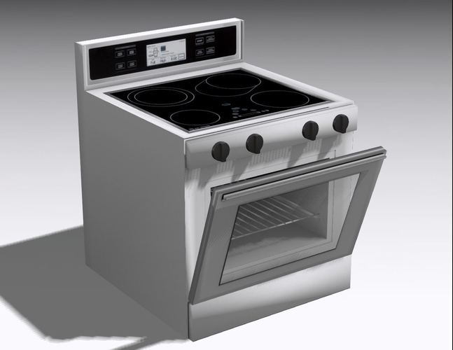 Oven 001 Low-poly 3D model