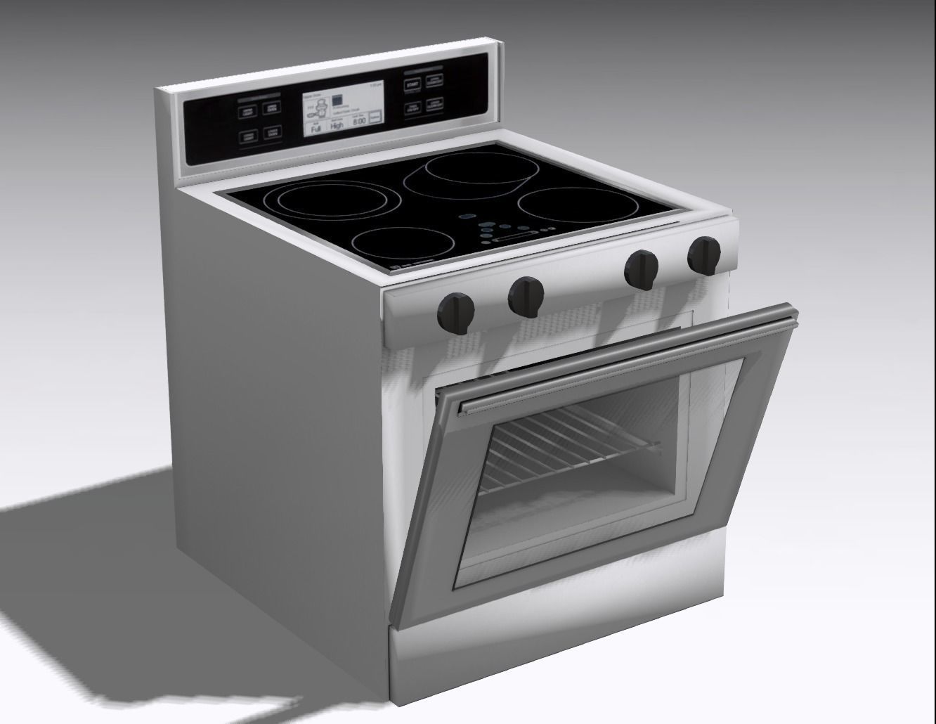 Oven 001 Low-poly 3D model_0