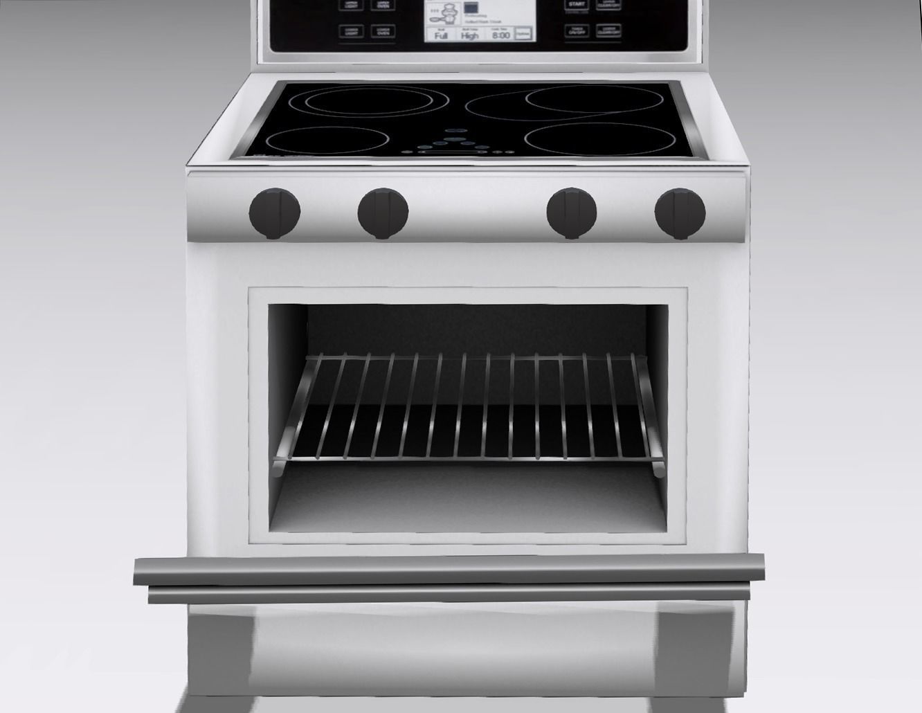 Oven 001 Low-poly 3D model_2