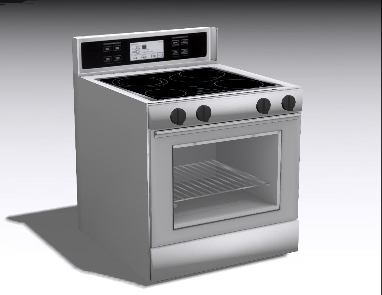 Oven 001 Low-poly 3D model_3