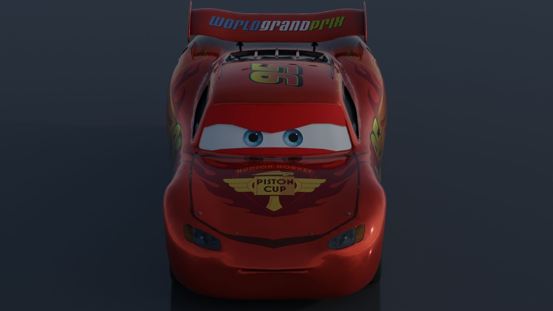 Mc queen car pixar Project Blender Free 3D model_2