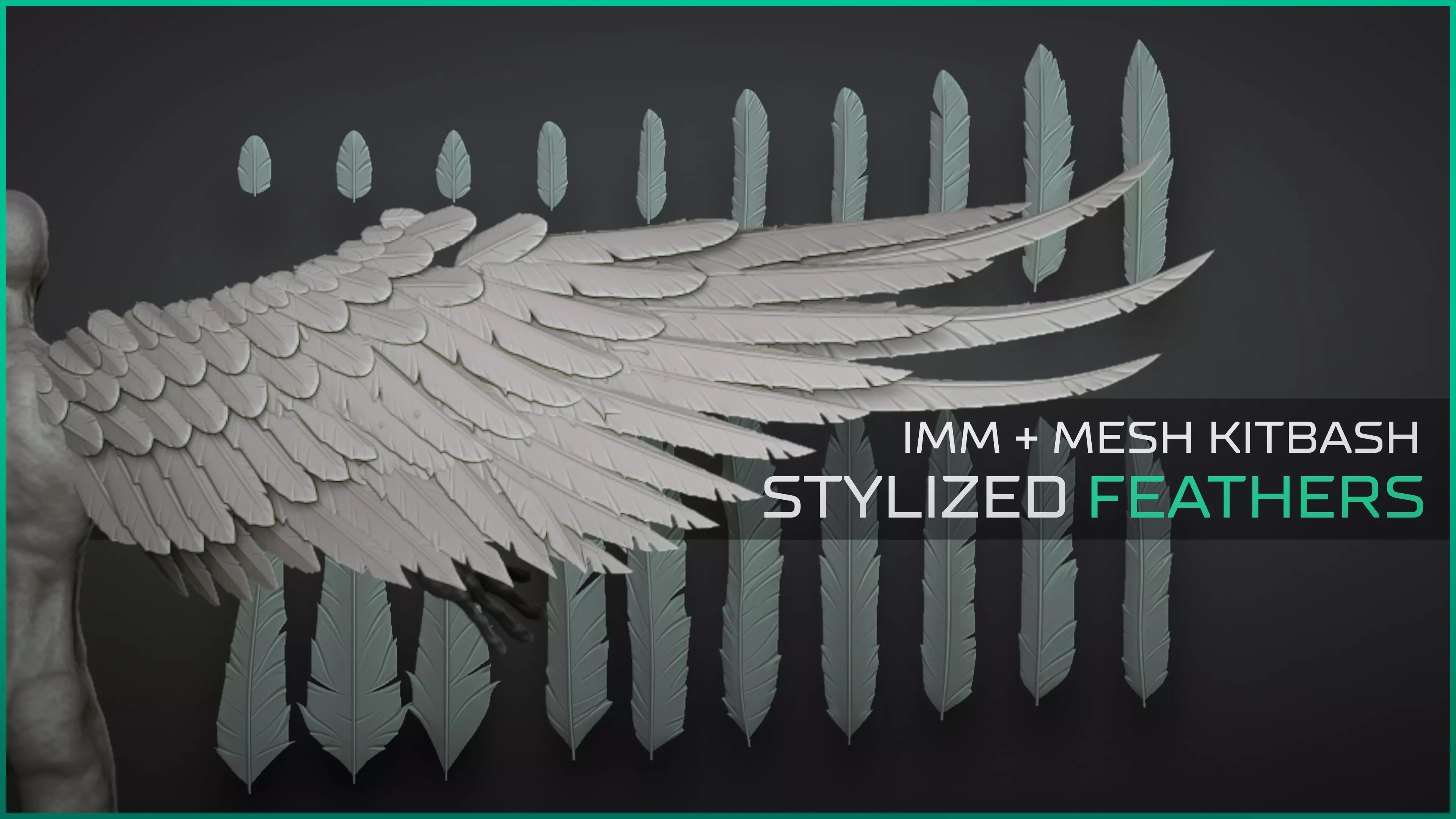 Stylized Feathers - 20 Insert mesh Zbrush 3D model_0