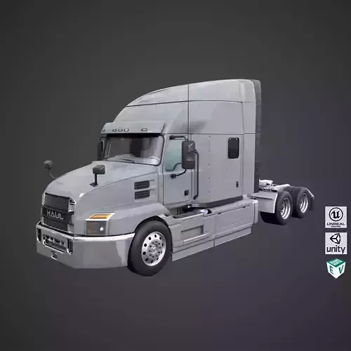 Heavy Truck Chassis 05 Grey Interior All PBR Unity UE Textures Low-poly 3D model