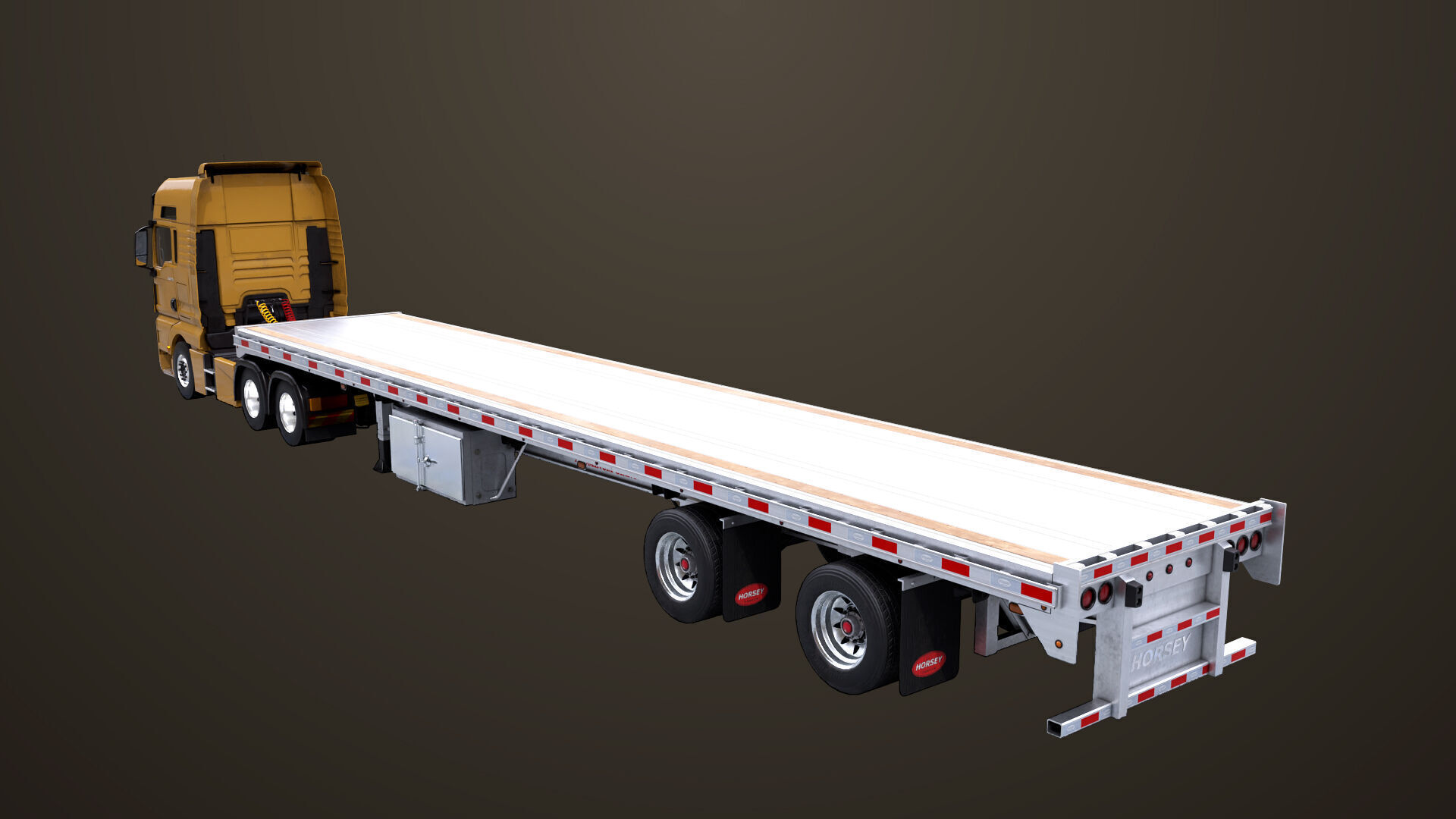 Heavy Truck 04 Flatbed Load Trailer All PBR Unity UE Textures Low-poly 3D model_37