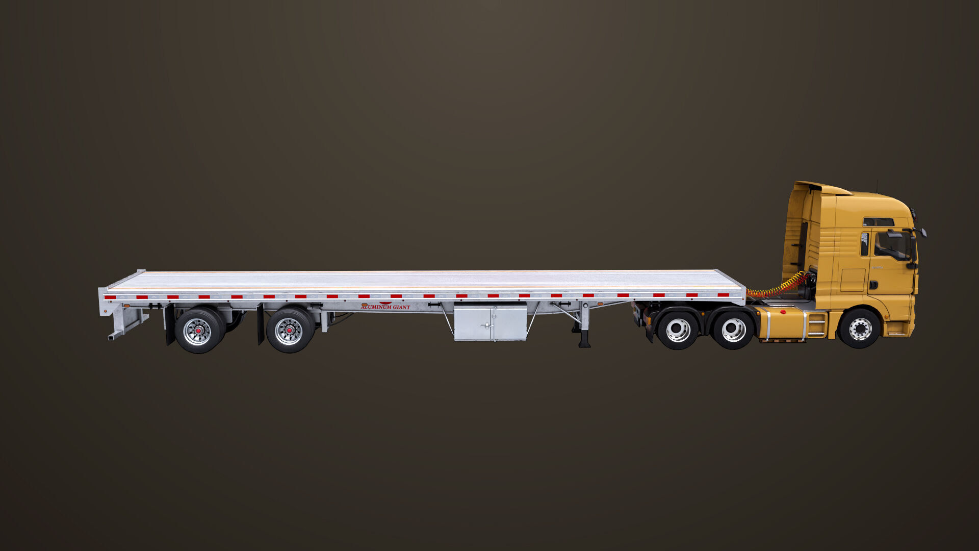 Heavy Truck 04 Flatbed Load Trailer All PBR Unity UE Textures Low-poly 3D model_21