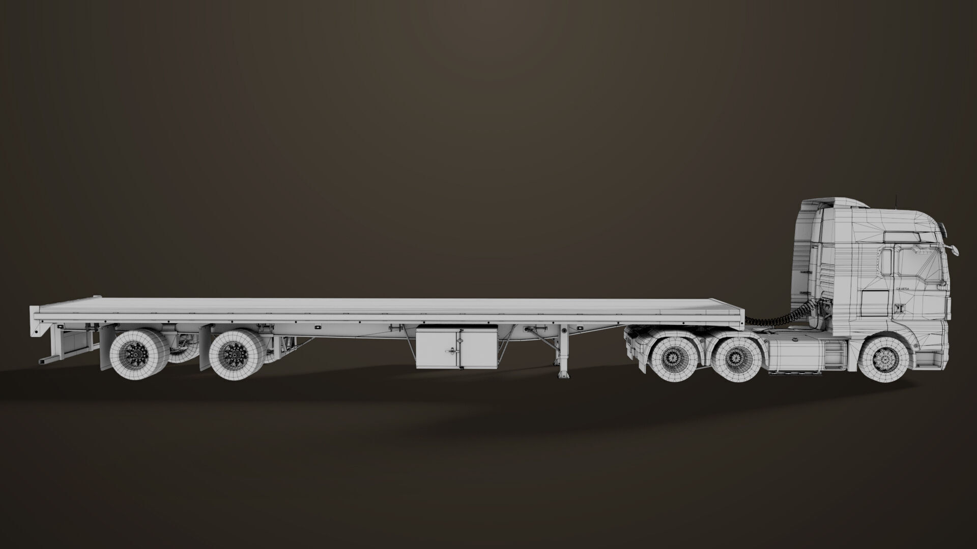 Heavy Truck 04 Flatbed Load Trailer All PBR Unity UE Textures Low-poly 3D model_69