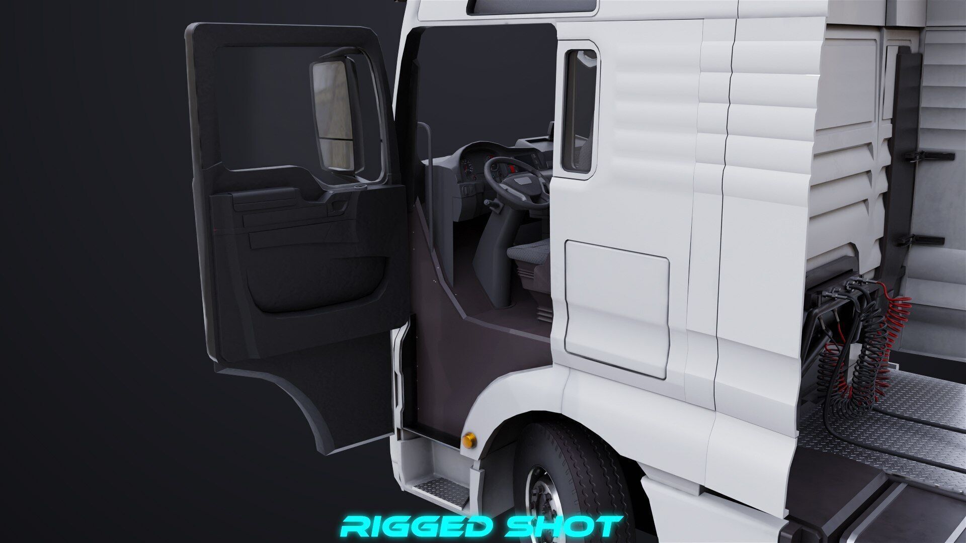 Heavy Truck 04 Flatbed Load Trailer All PBR Unity UE Textures Low-poly 3D model_13