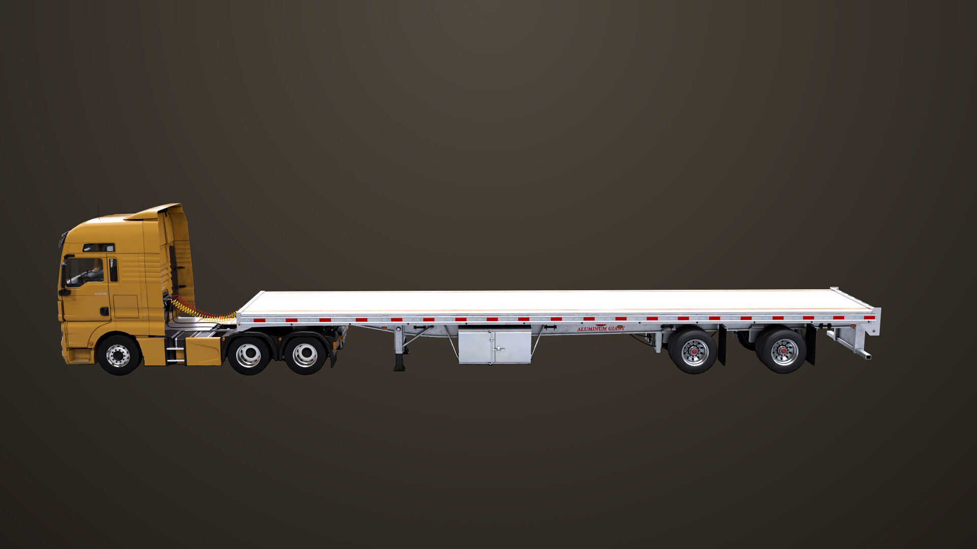 Heavy Truck 04 Flatbed Load Trailer All PBR Unity UE Textures Low-poly 3D model_9