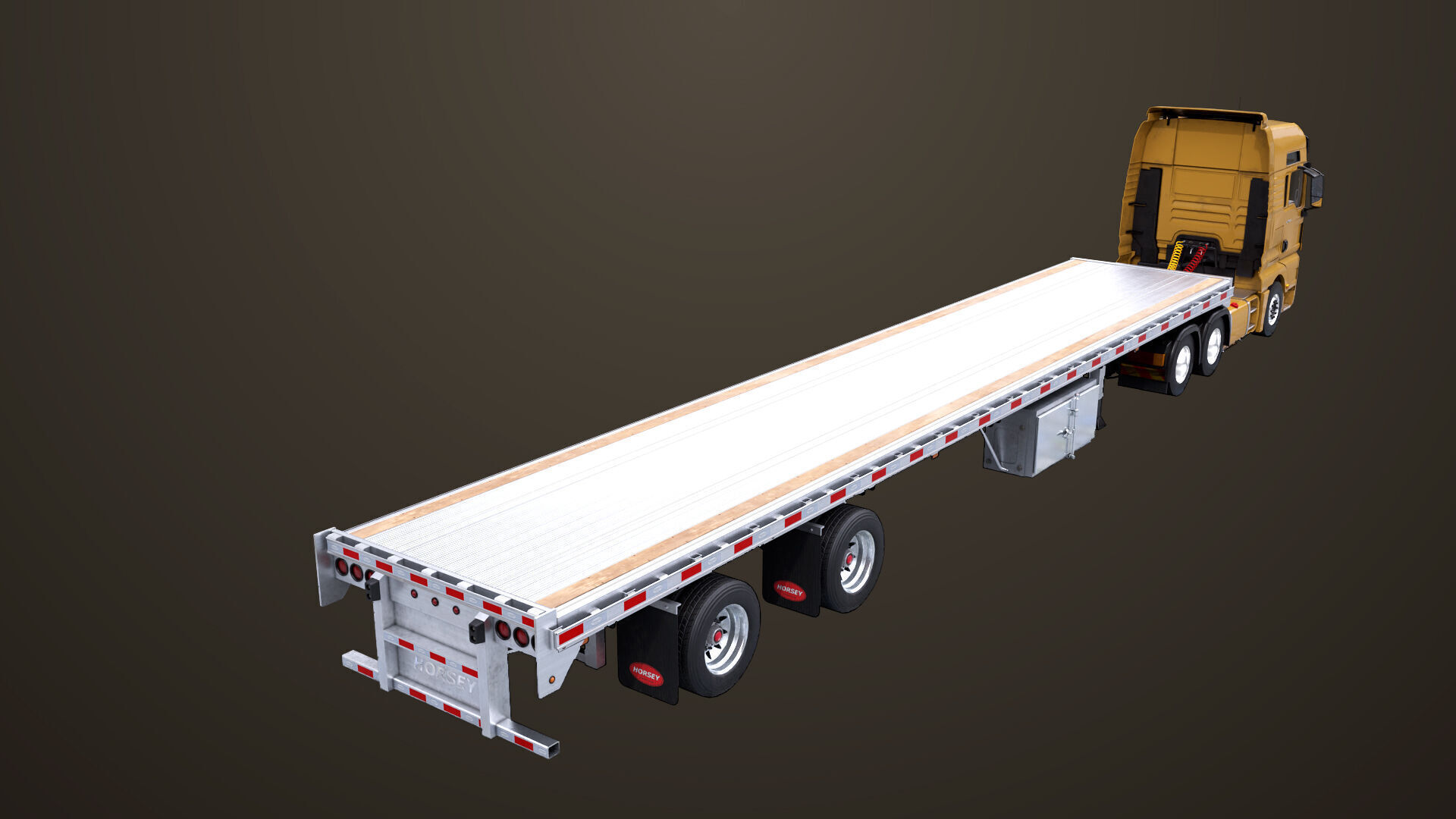 Heavy Truck 04 Flatbed Load Trailer All PBR Unity UE Textures Low-poly 3D model_45