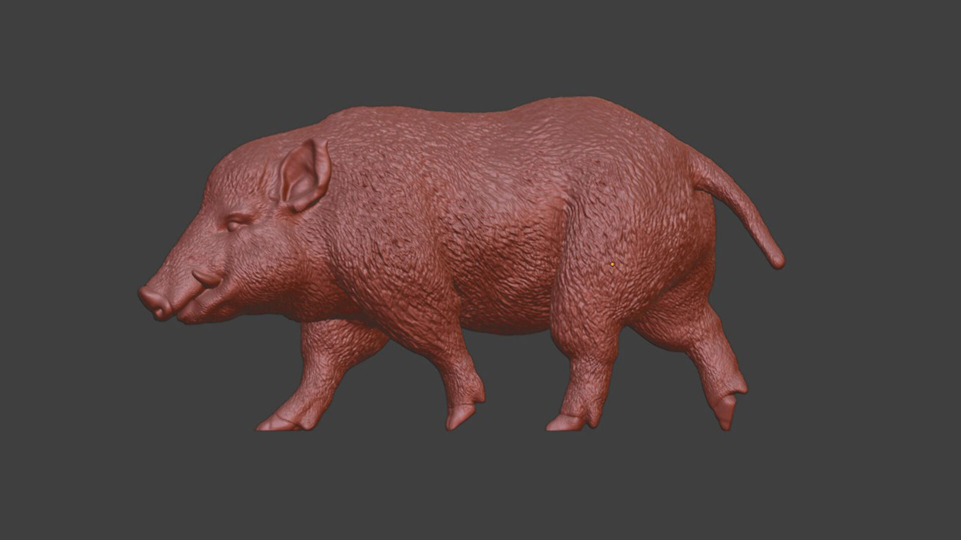 Realistic Wild Boar Toy STL 3D print model_6