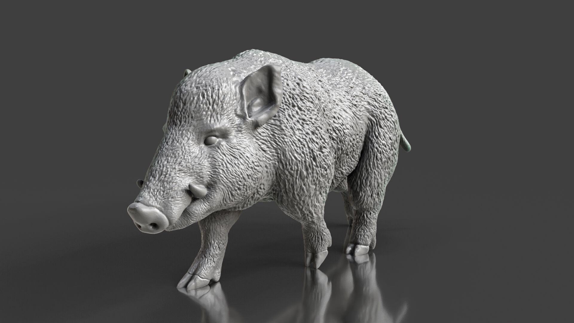 Realistic Wild Boar Toy STL 3D print model_5