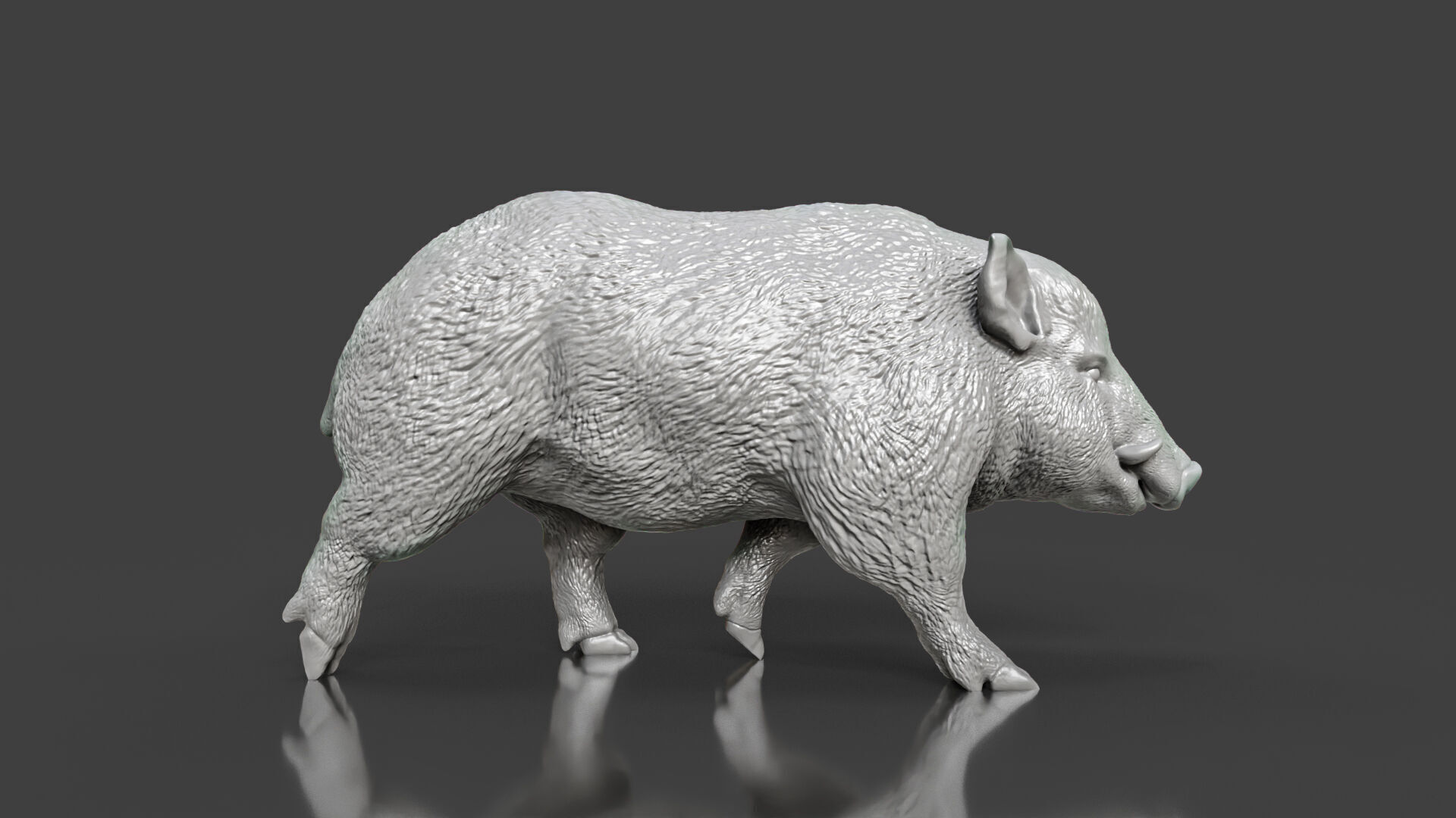 Realistic Wild Boar Toy STL 3D print model_1