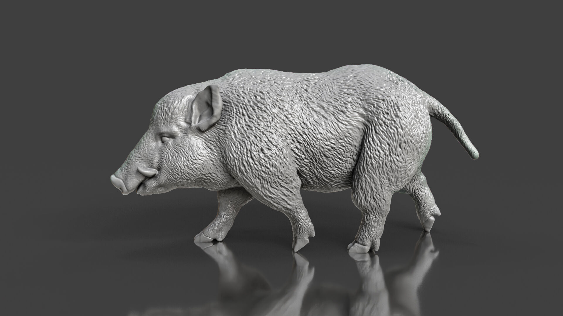 Realistic Wild Boar Toy STL 3D print model_4
