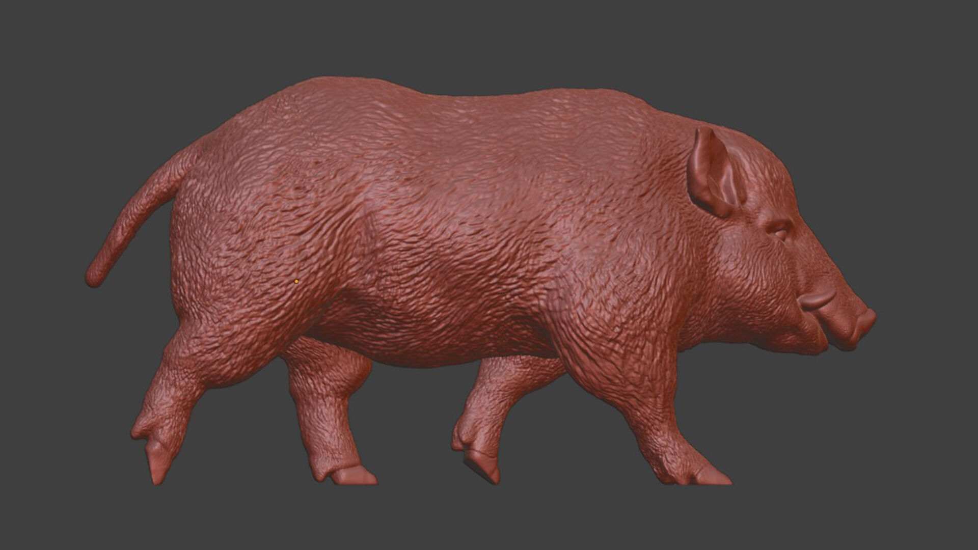 Realistic Wild Boar Toy STL 3D print model_8