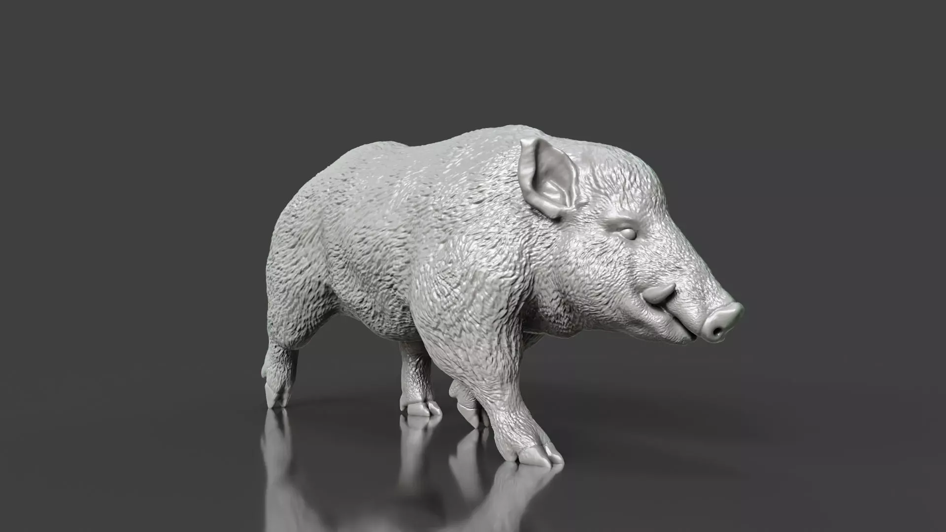 Realistic Wild Boar Toy STL 3D print model_0
